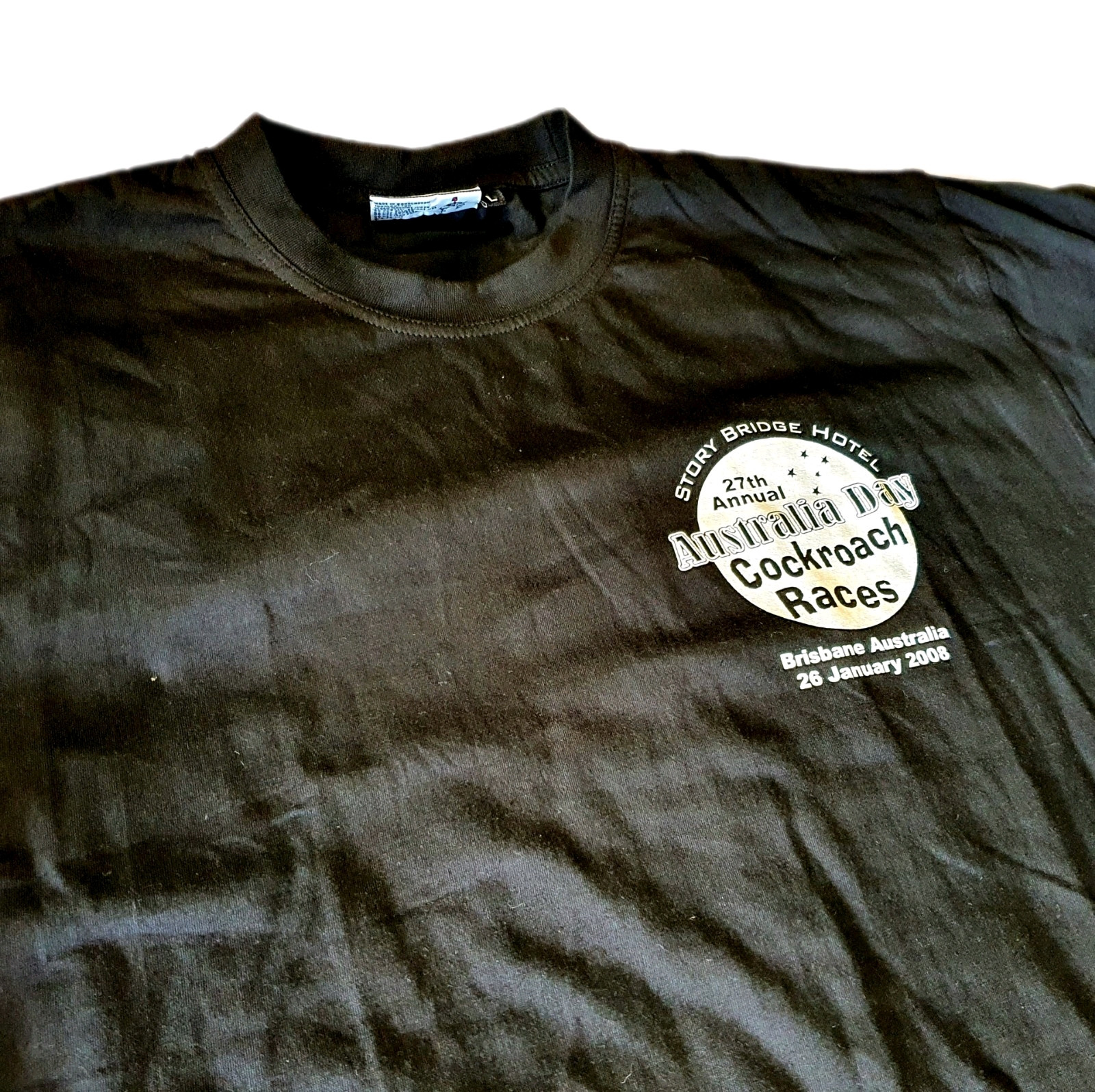 Story Bridge Hotel 27th Annual Cockroach Races Men’s L Tshirt Aus Day 2008 Gift