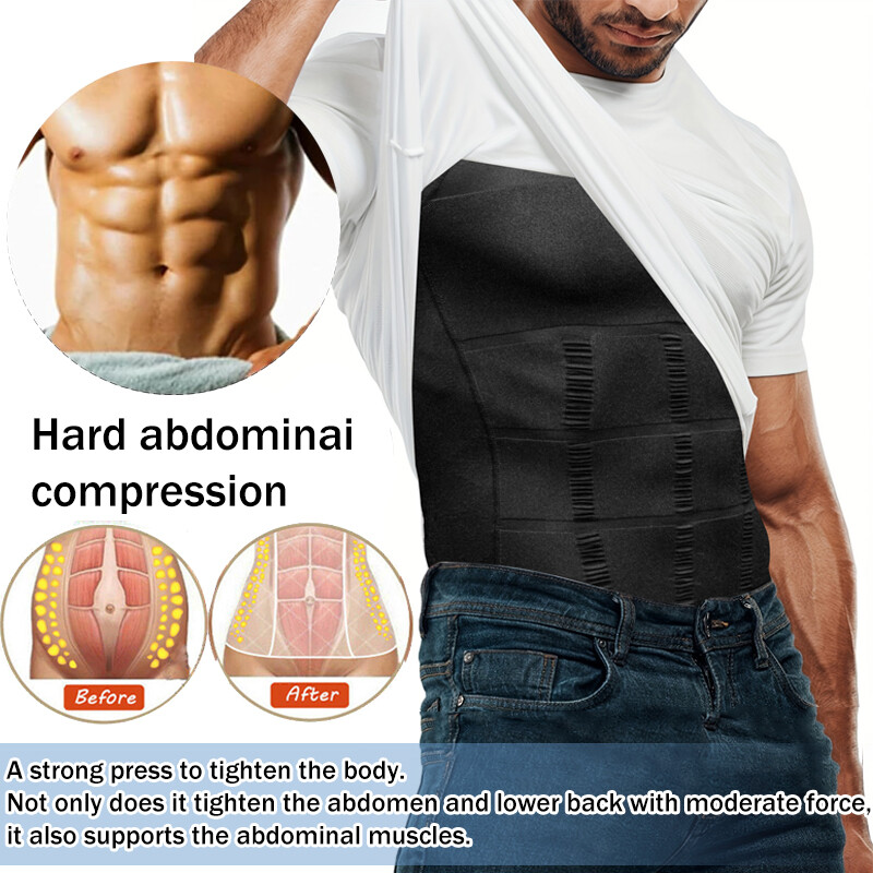 Men Compression Shirt Sleeveless Body Shaper Base Layer Slimming Tank Top Vest