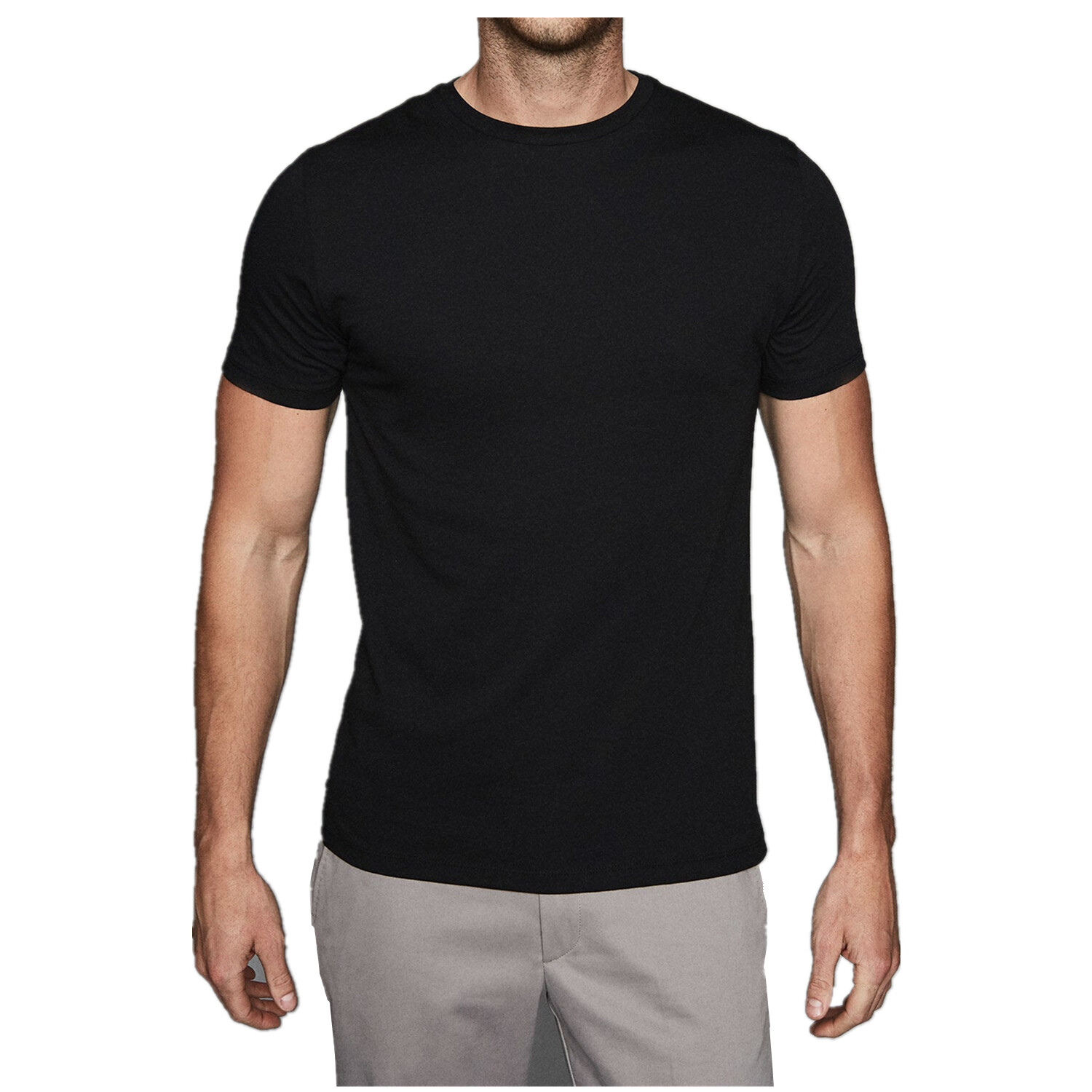 Black White Men 100% Thick Cotton Casual T-Shirt Short Sleeve Tee Crew V Neck