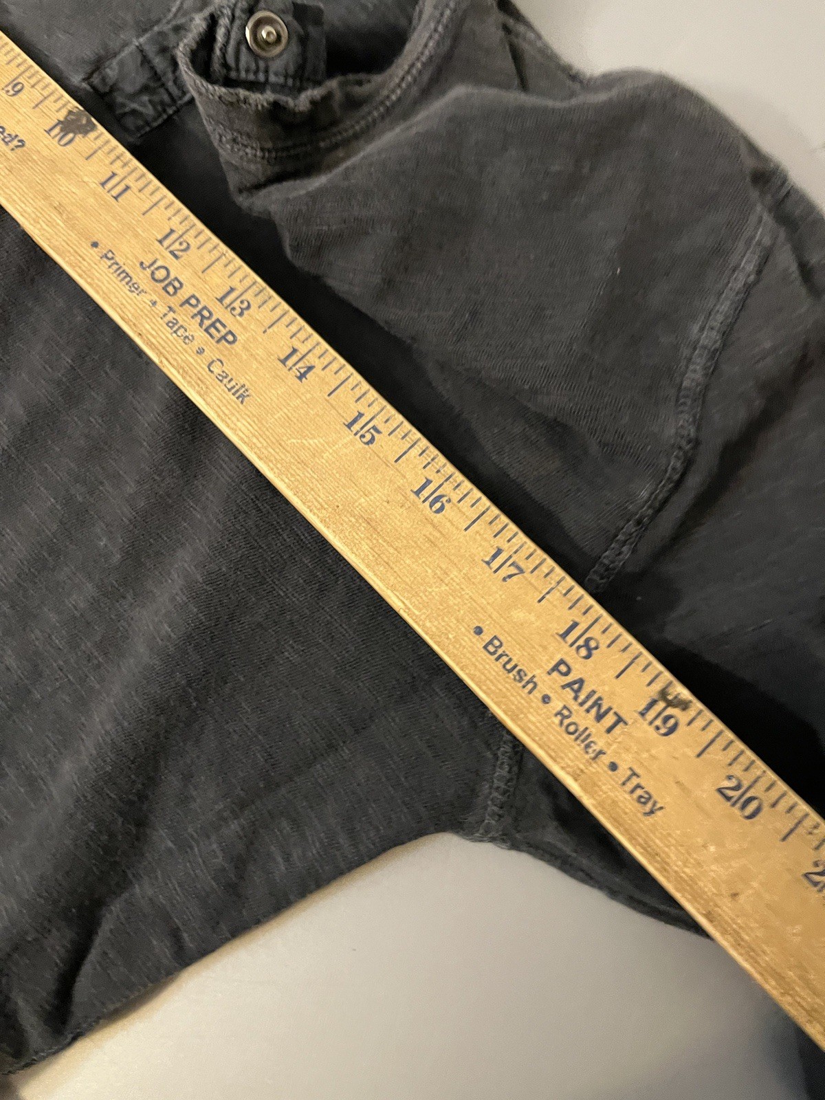 Lucky Brand Charcoal Gray Long Sleeve Henley T Shirt Mens S Snap Button Earthy