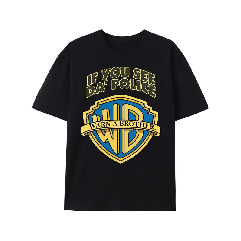 If You See The Police Warn A Brother Print Mens Stylish Graphic Print T-Shirt