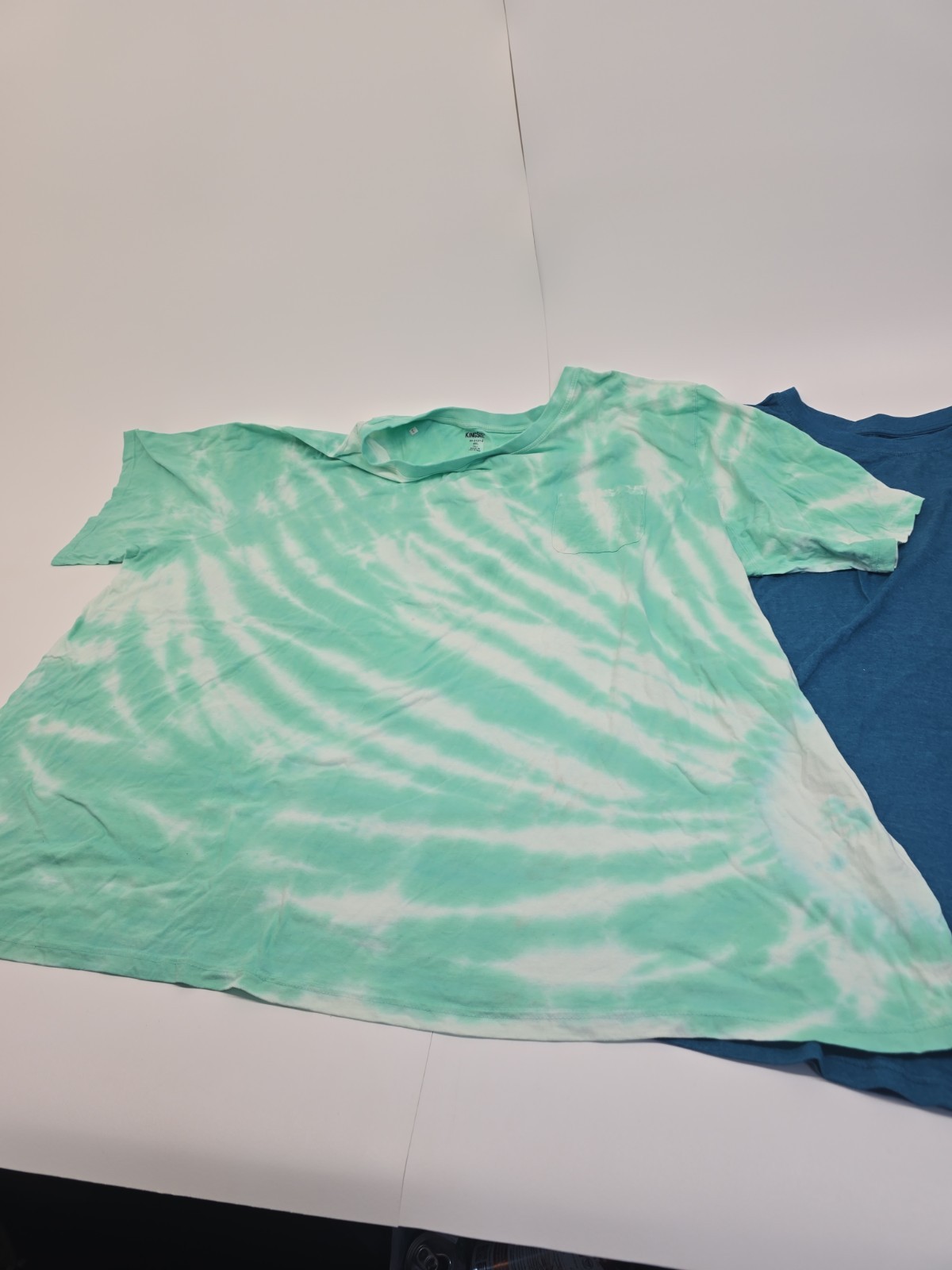 8XL Lot 2 KingSize Men’s Big & Tall T-Shirt Pocket Tees Set Blue & Teal Tye Dye
