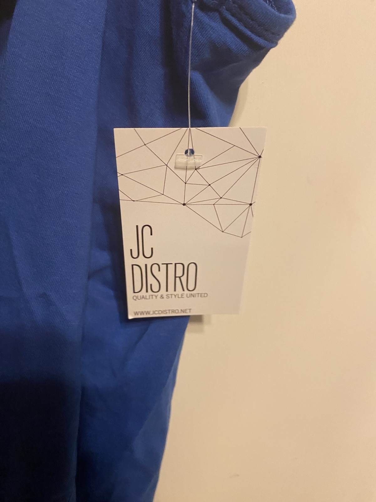 JC DISTRO Men’s Tank Top Racerback Deep cut arms Royal Blue Size Small NWT New