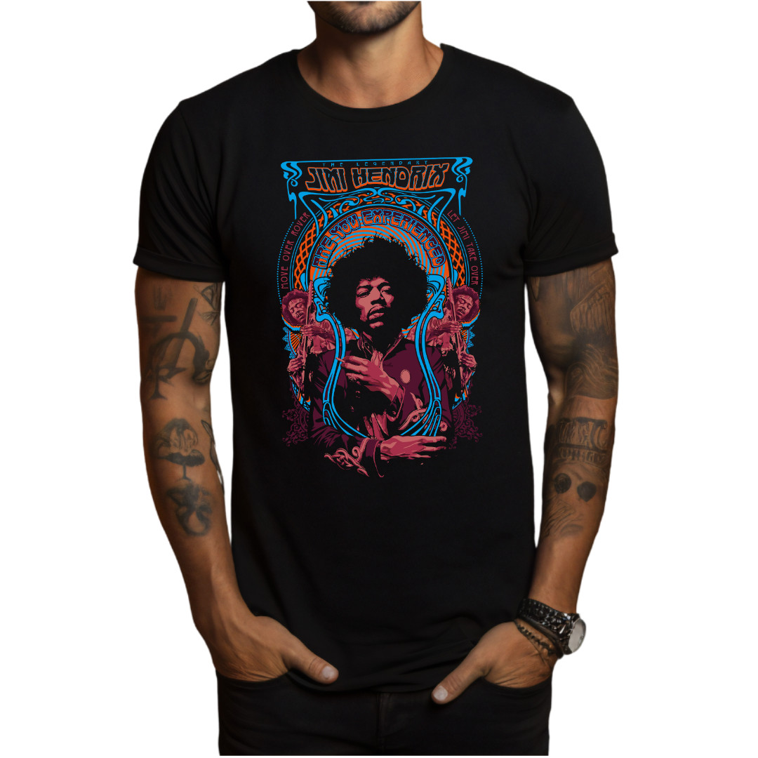 Jimi Hendrix Are You Experienced Classic Rock Band T-Shirt Black S-3XL