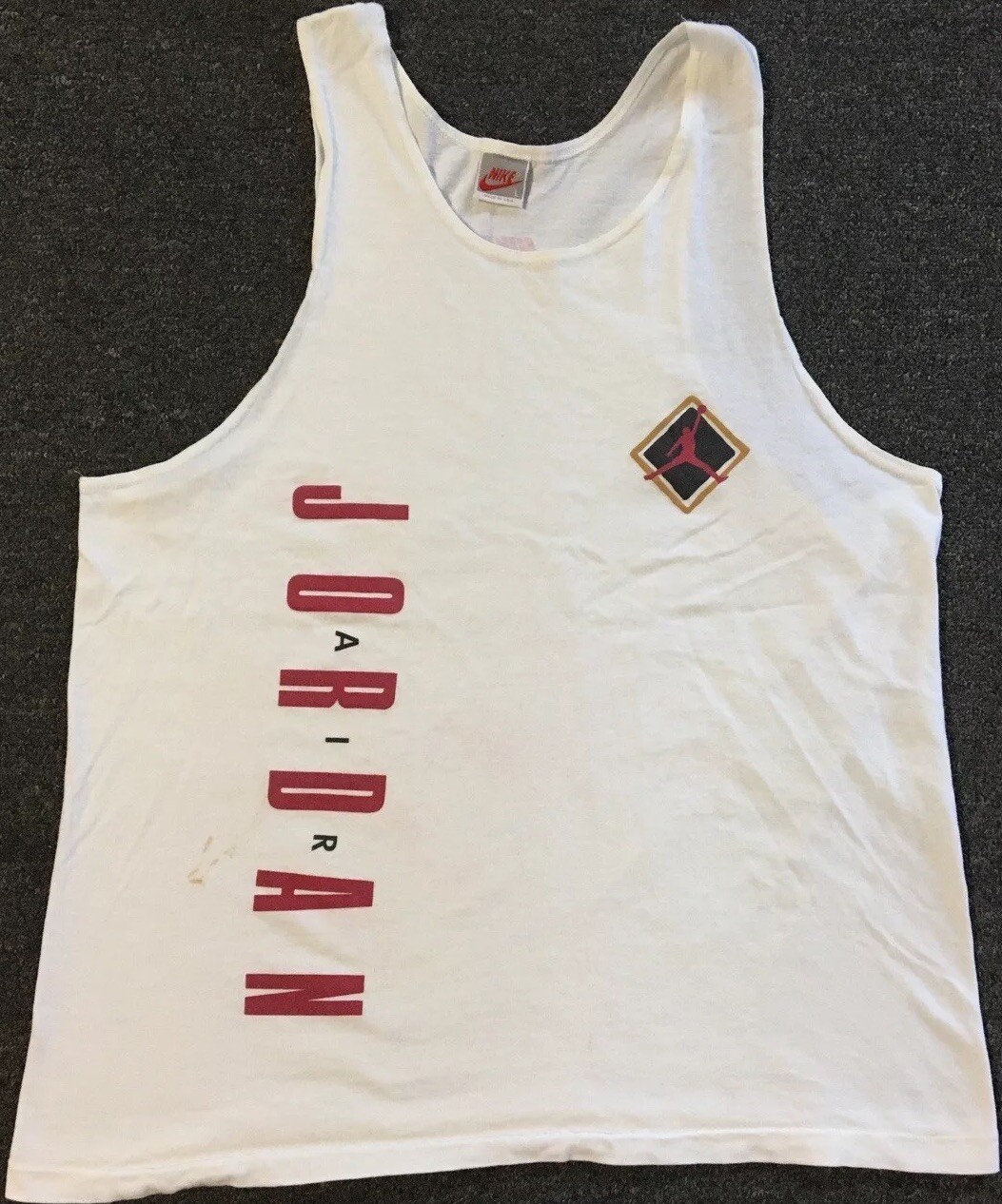 Vtg 80s Nike Michael Jordan Faded Tank Top M Air Chicago Bulls Swoosh Grunge 90s