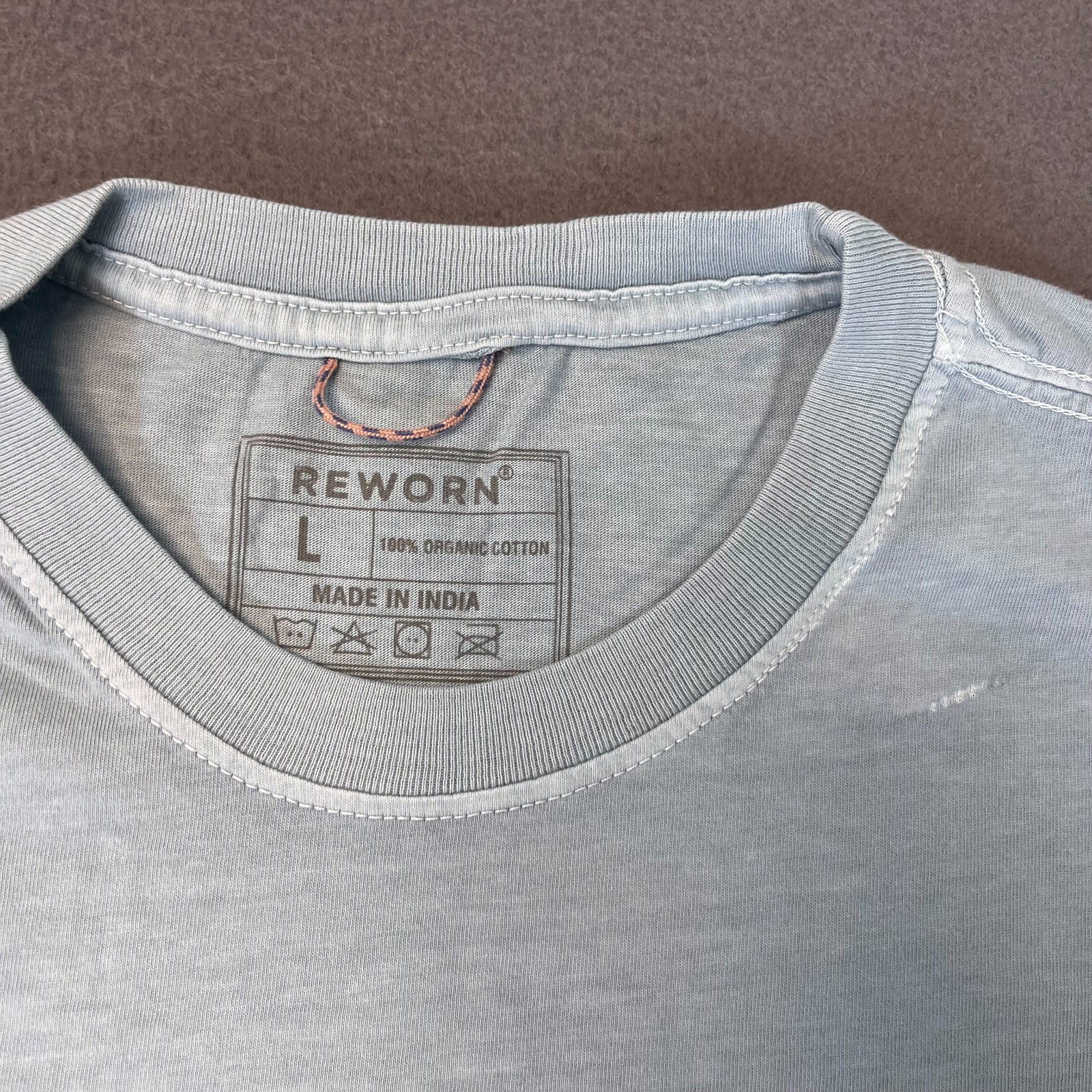 Reworn Long Sleeve Everyday T Shirt Men’s Lg Chambray 100% Cotton Outdoor NWOT