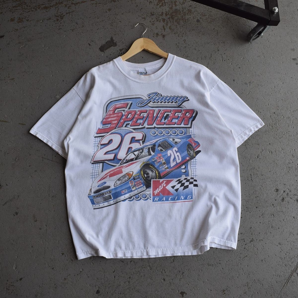 Jimmy Spencer White Short Sleeve NASCAR Racing White T shirt