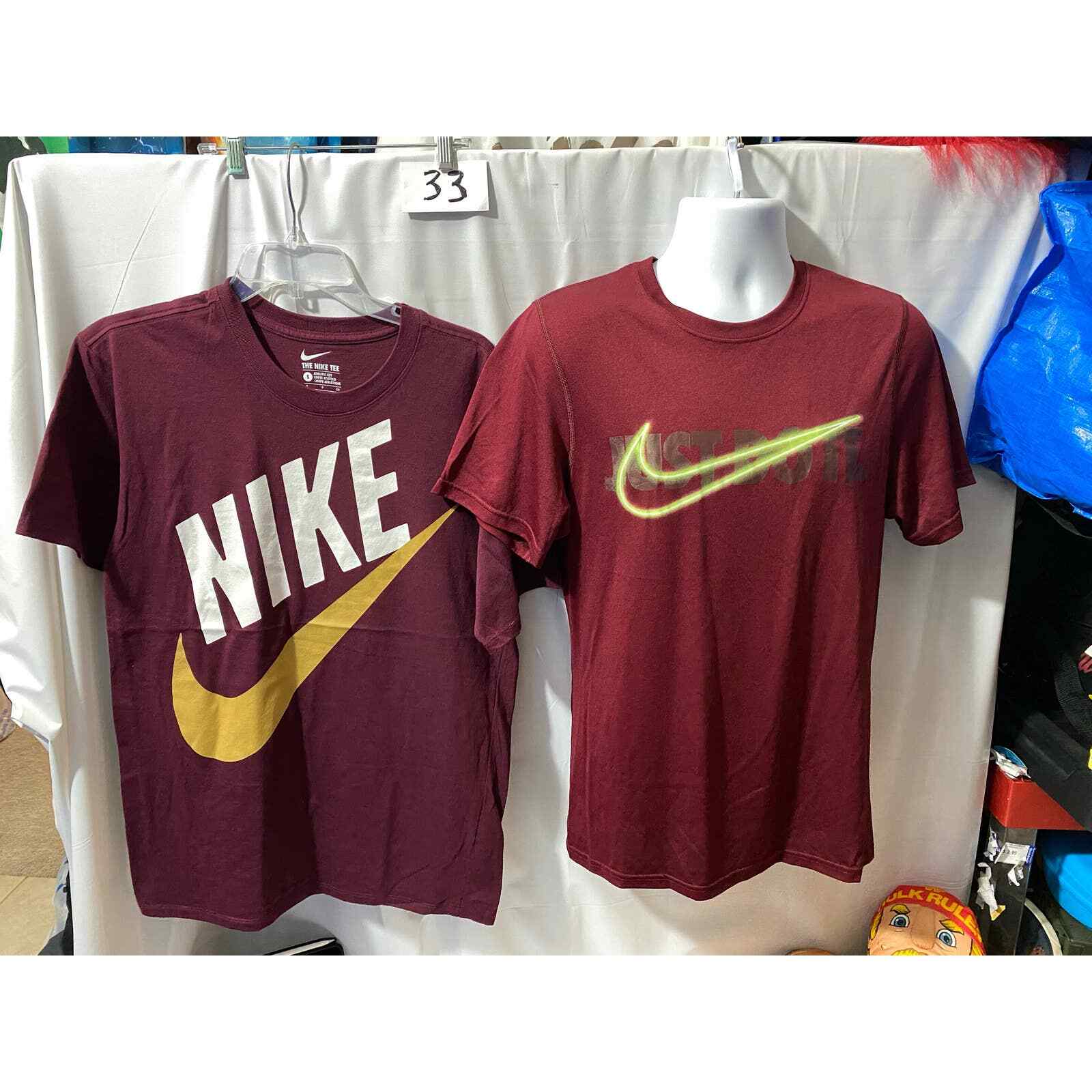 Nike shirts 2 total Maroon color size Small 1 Dri-Fit other The Nike Tee