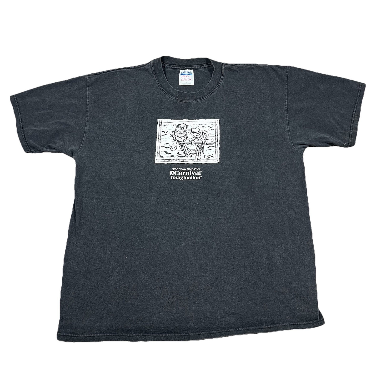 Vintage Carnival Cruise Promo XL Faded Black Parrot Birds Box Logo
