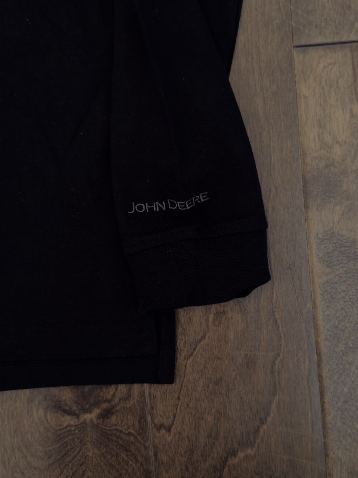 NWT John Deere Mens Long Sleeve T-Shirt Embroidered Logo Crew Neck Black Size L