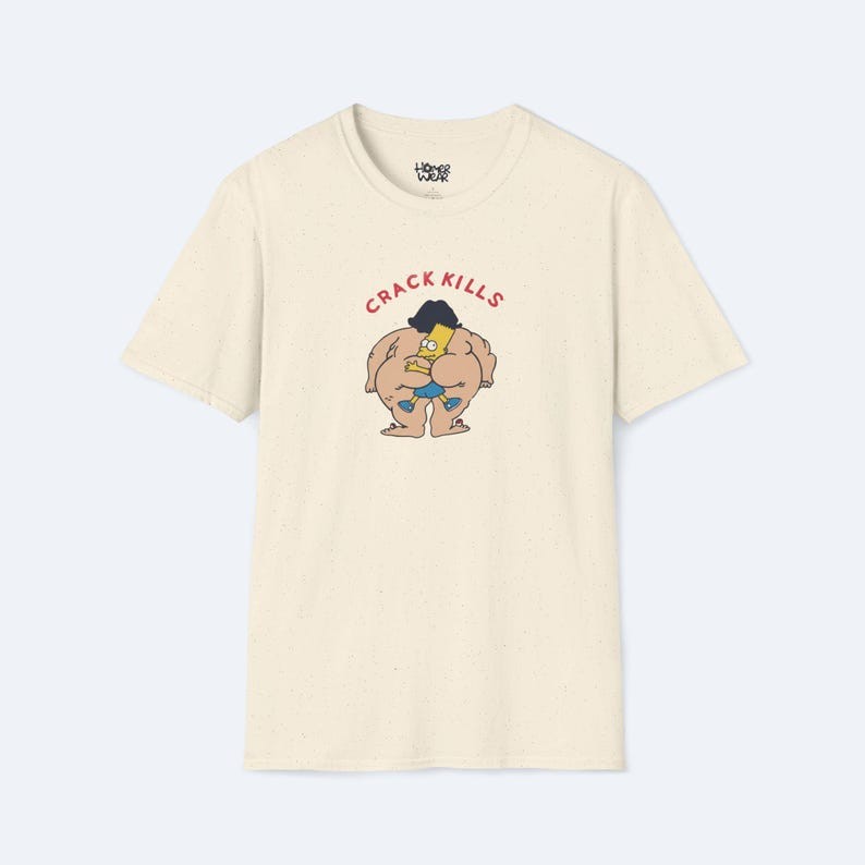 90s Bart Simpson Crack Kills Parody Tee – Vintage Cartoon Graphic T-Shirt
