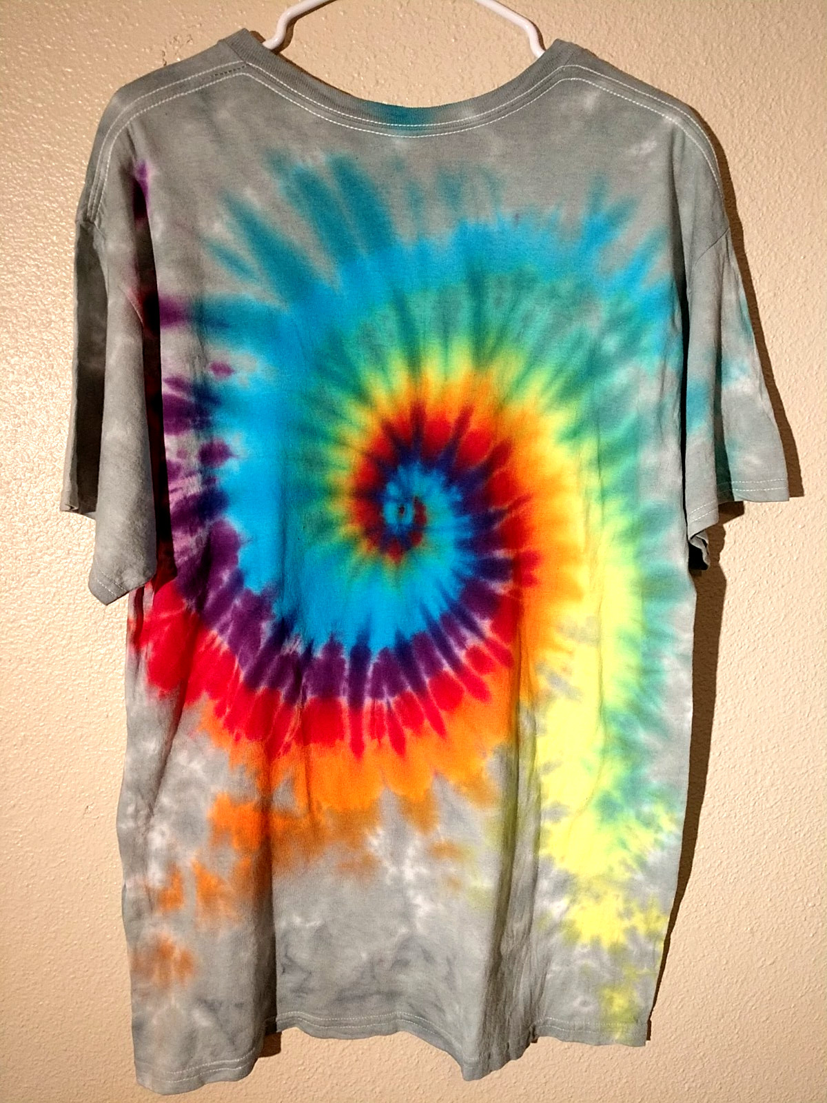 Handmade Spiral Tie Dye Shirt Unisex Men Women Sz L Hippie Cotton Gildan T038