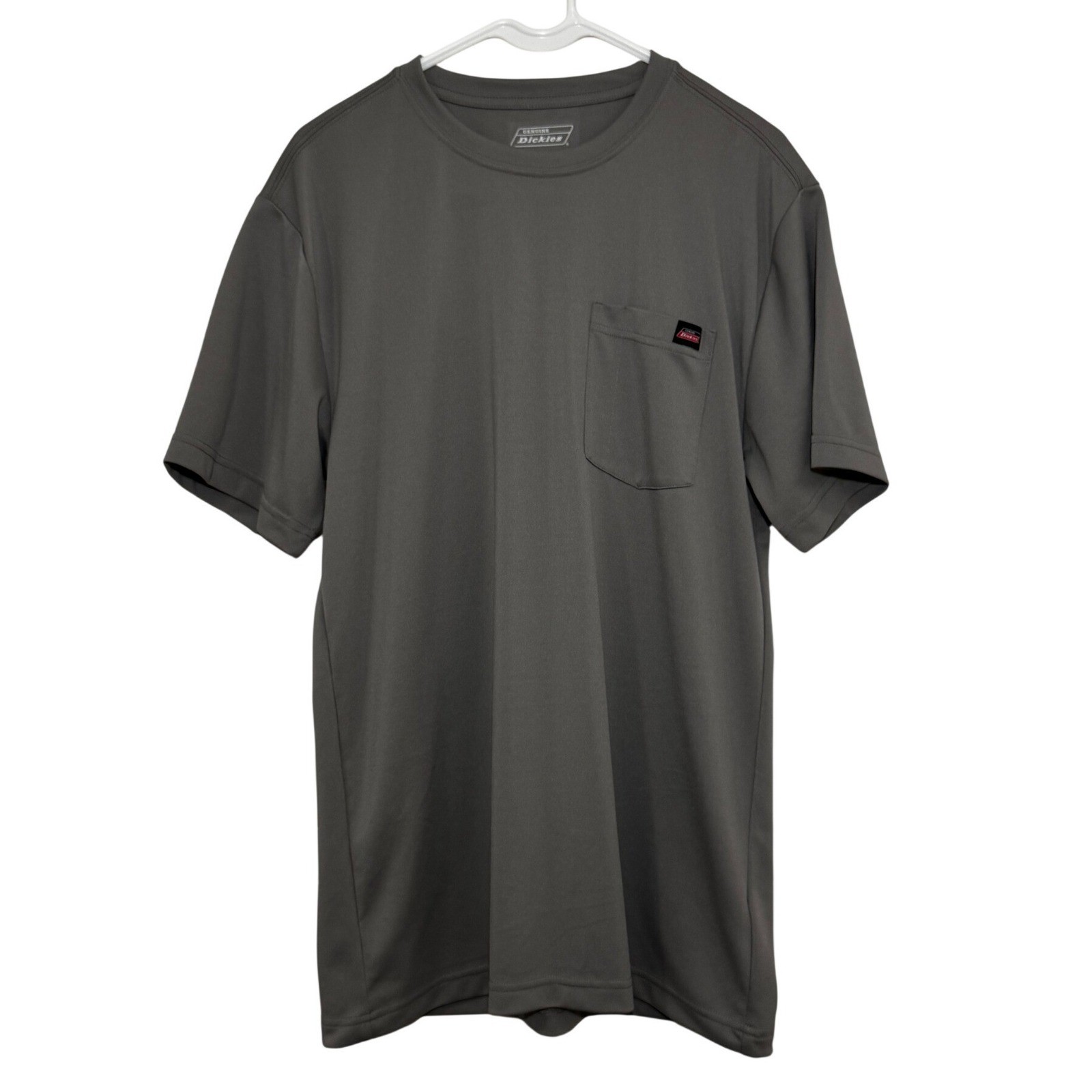 Genuine Dickies Mens Gray Short Sleeve Pocket Work Shirt Performance Tee Medium