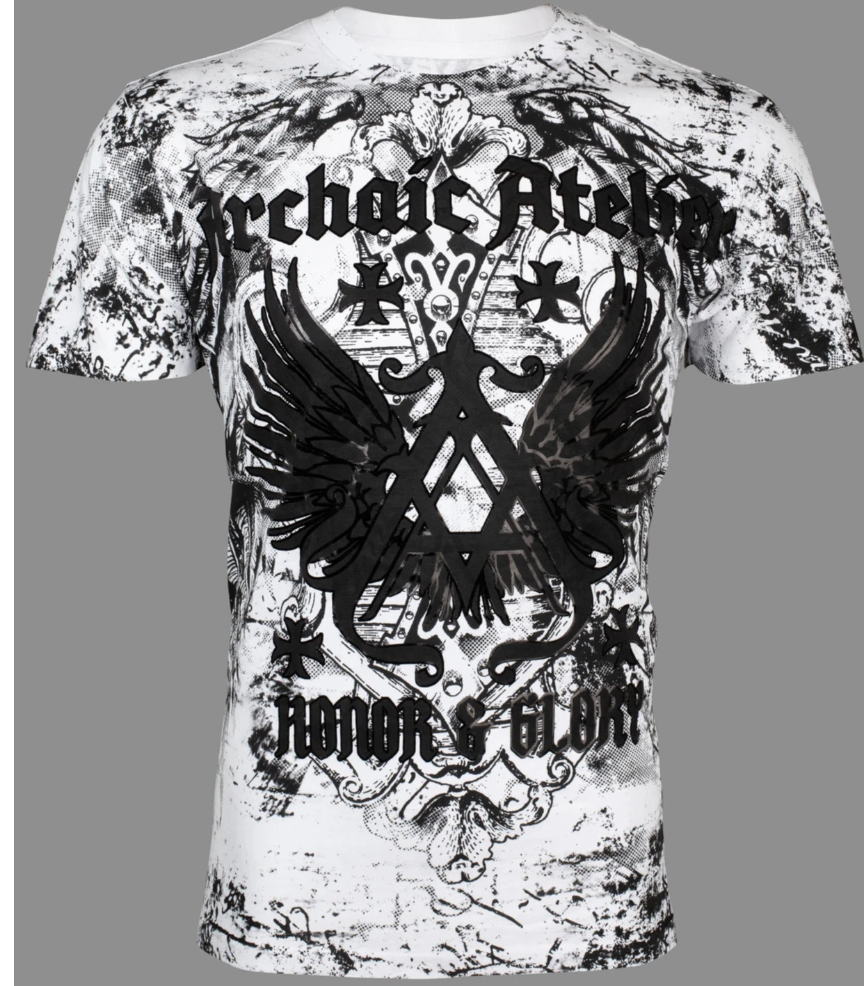 Archaic By Affliction Men’s T-Shirt ACHILLES White Wings Biker S-4XL