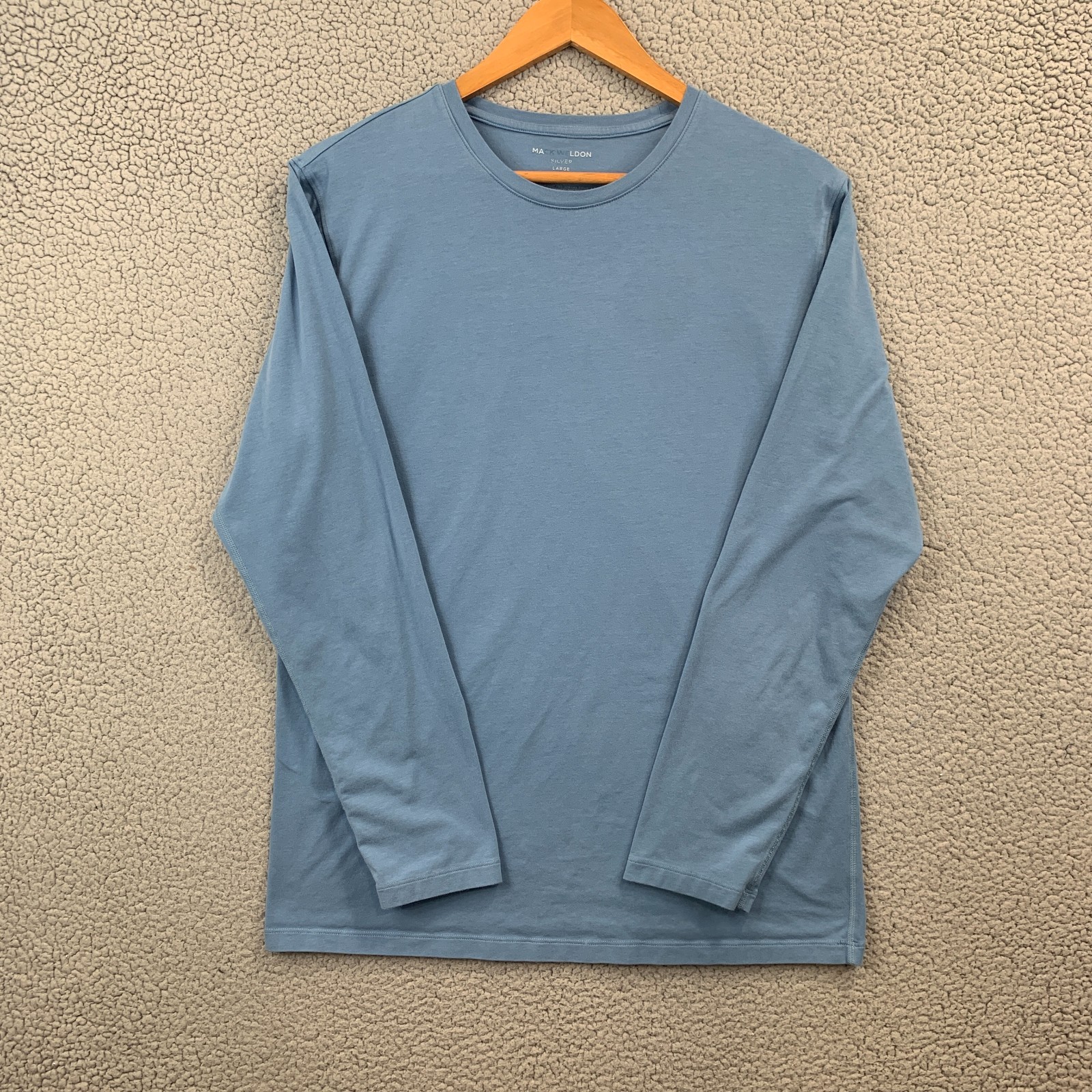 Mack Weldon T Shirt MENS SIZE L Long Sleeve Navy Blue Cotton