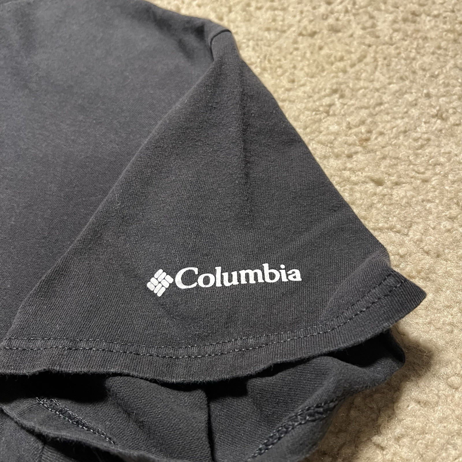 Columbia Sportswear Sunset Box Logo T Shirt Mens XL Black Outdoor Hiking Tee