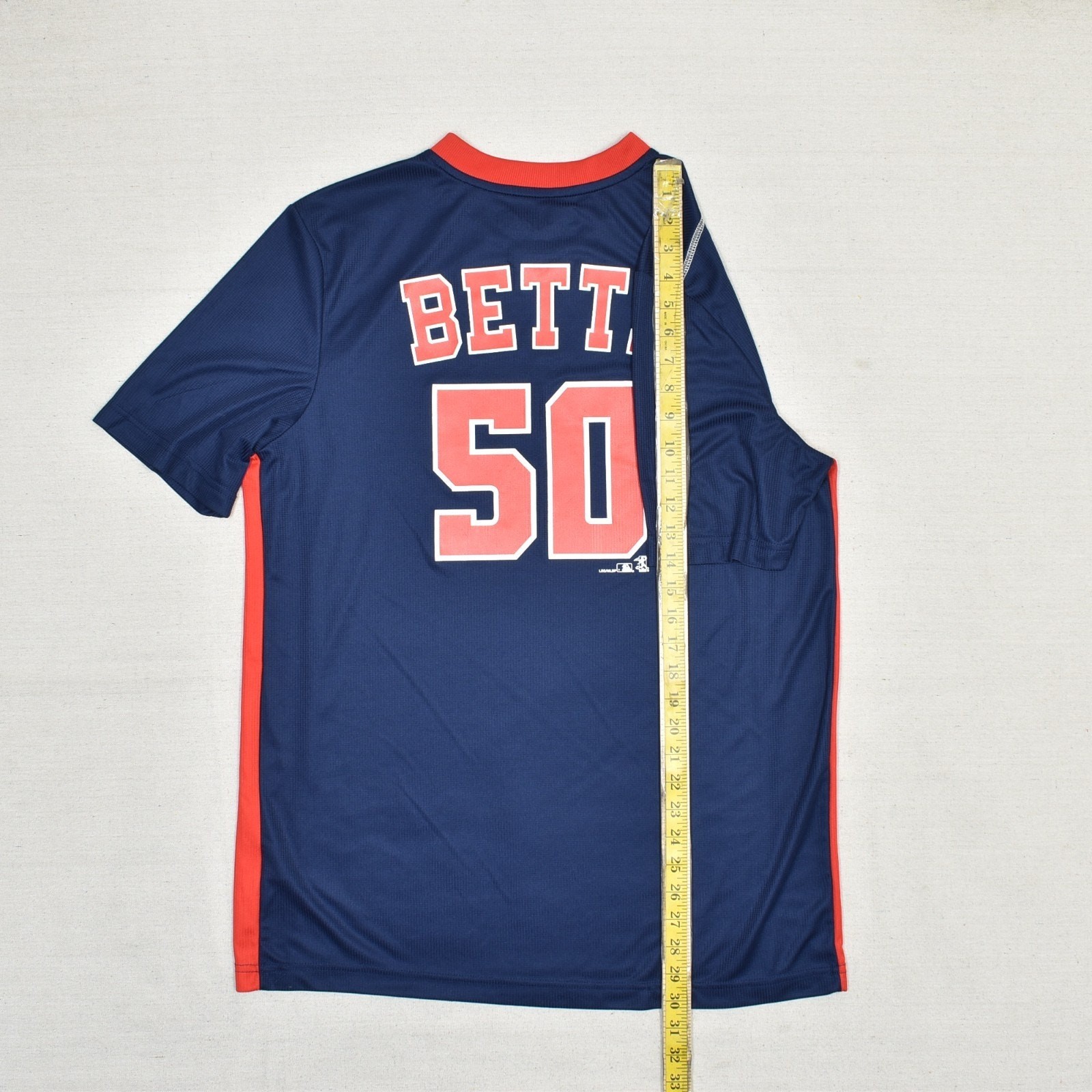 MLB Men’s Tee Jersey Polyester Multicolor Size XL Red Sox Betts #50 Baseball