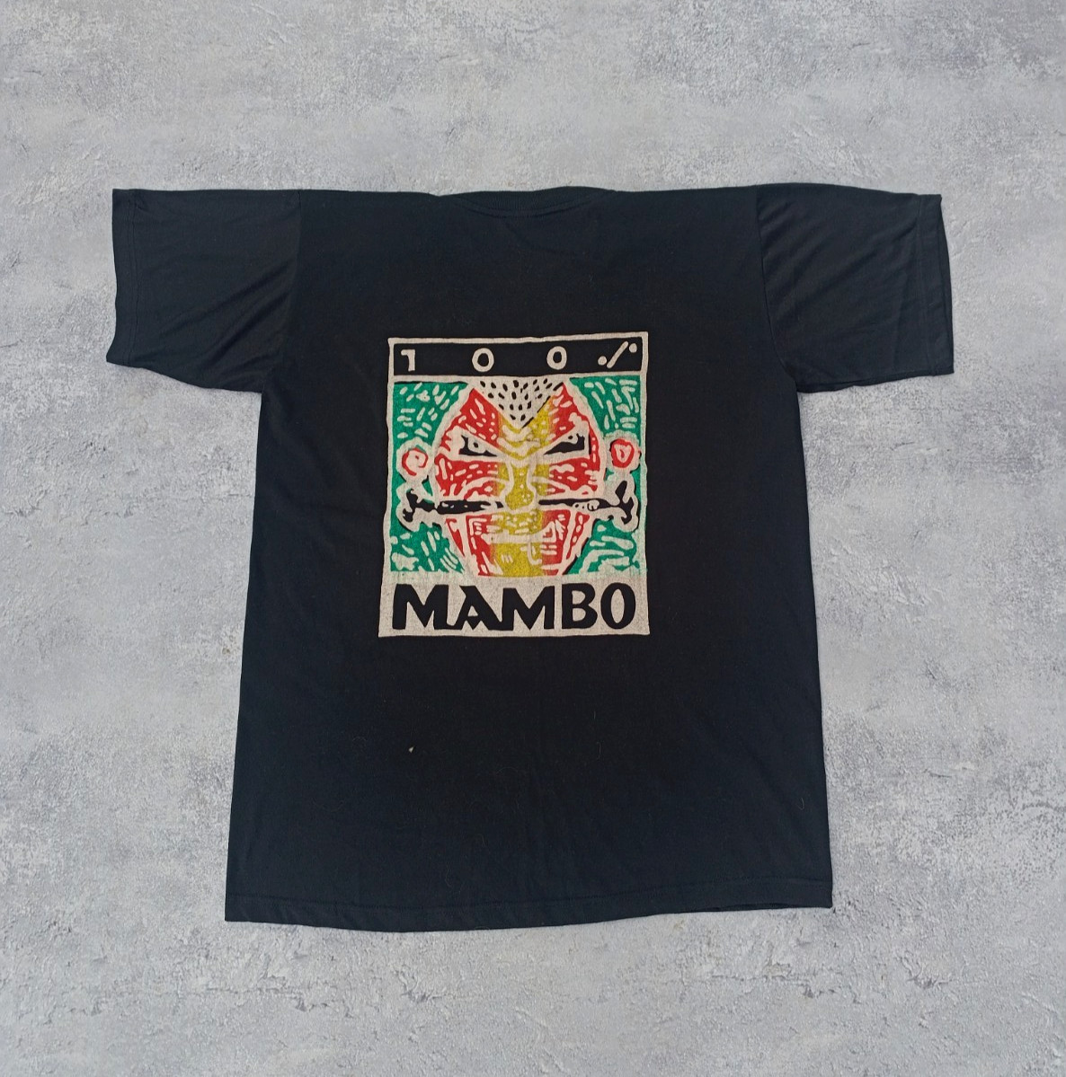 Vintage Mambo 100% Black T Shirt Single Stitch80s 90s Mens Size XL Richard Allan