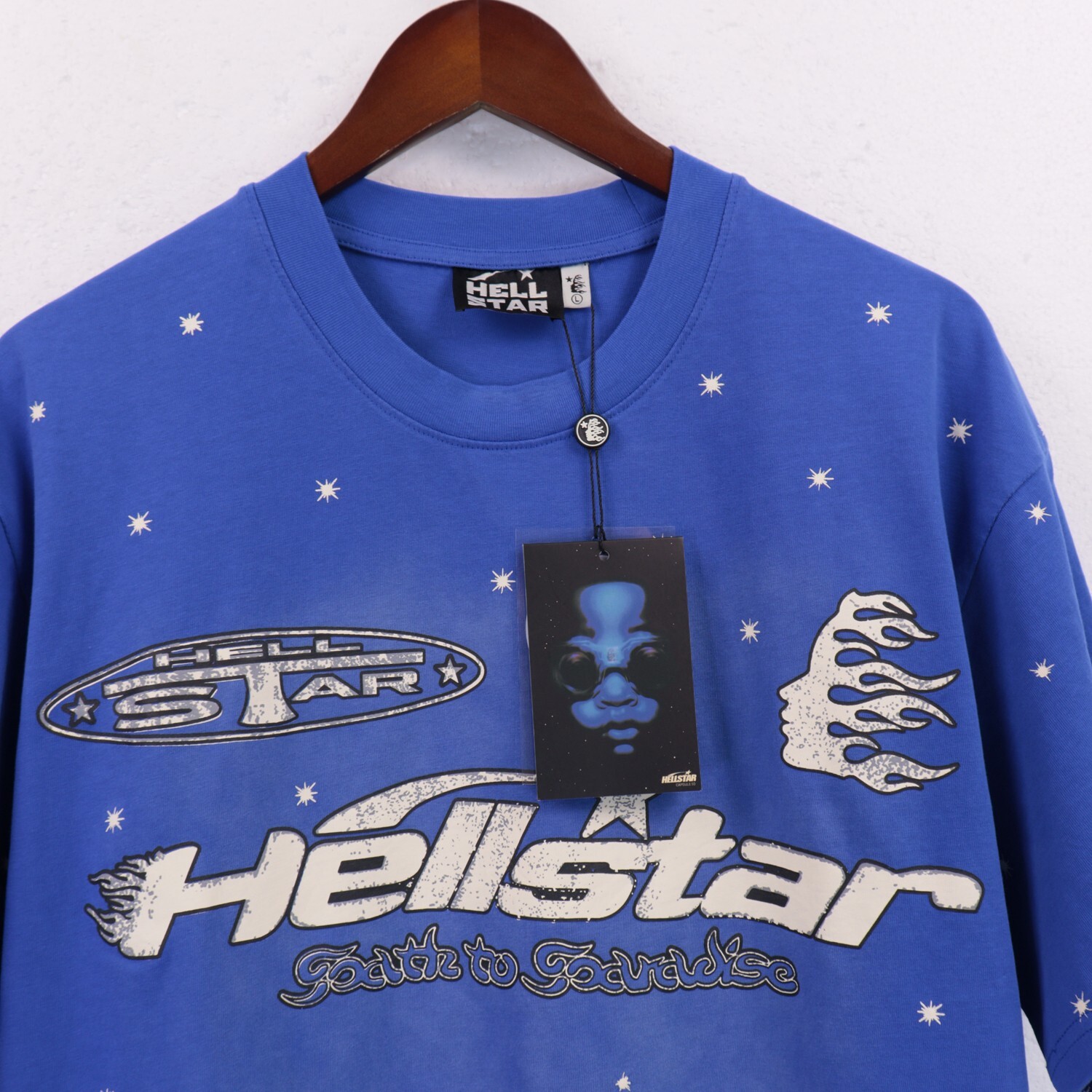 Hell Studios star Gel Sport Logo tee Men’s Cotton Washed Short sleeved T-shirt