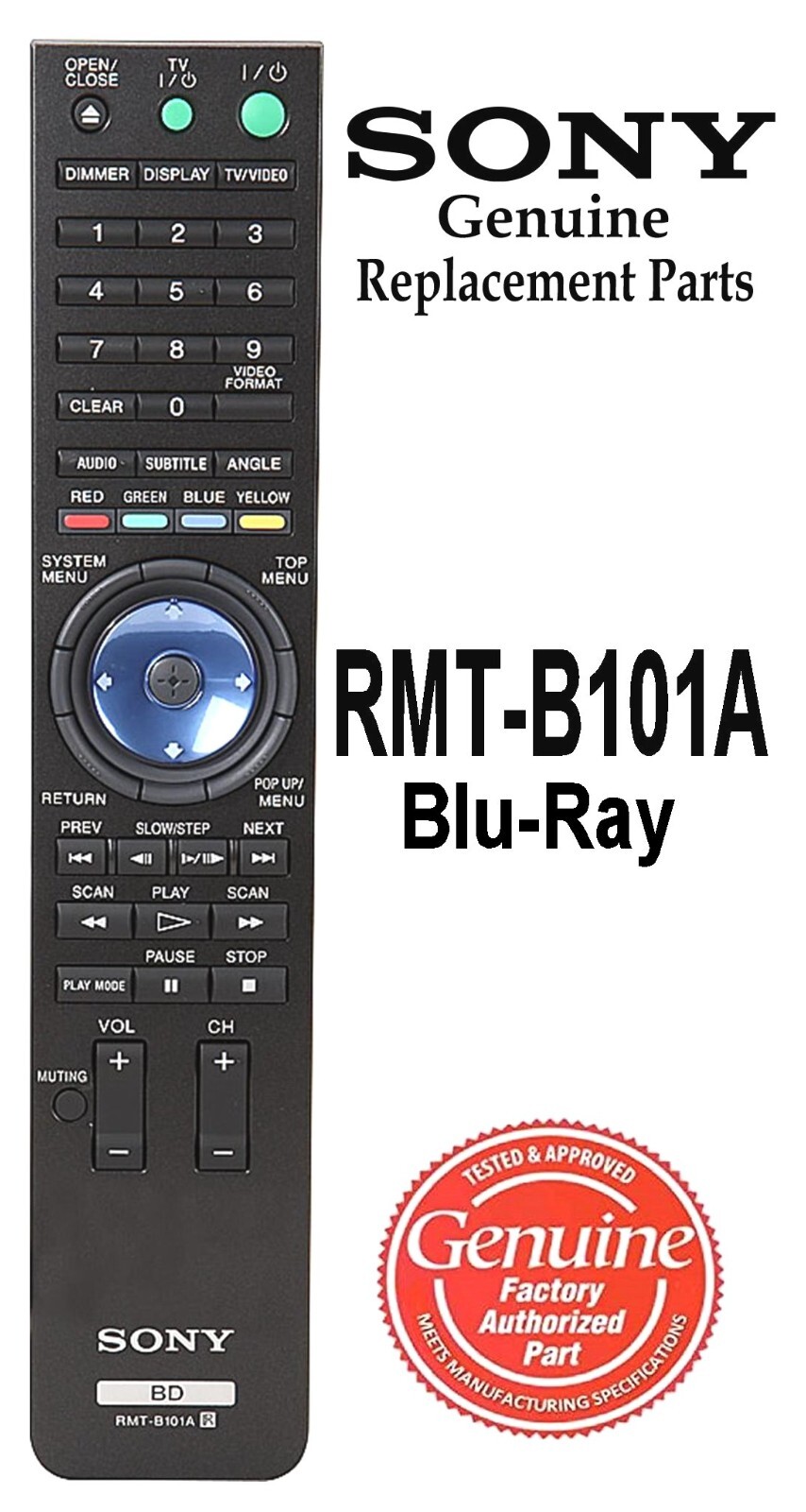 New Genuine Sony RMT-B101A Blu-Ray Remote Control BDP-S300 BDP-S500 BDP-S2000ES