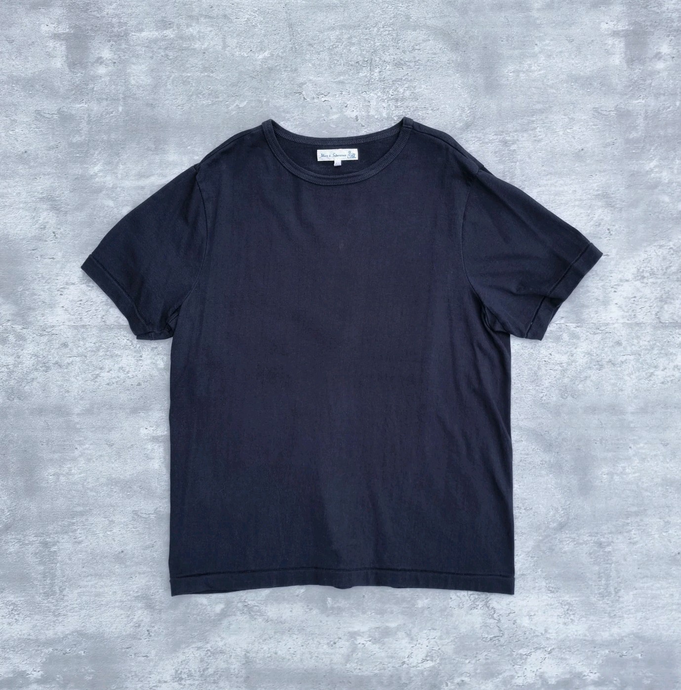 Merz b. Schwanen 215 Loopwheeled Classic Fit T-Shirt Men’s 7/XL Navy Black