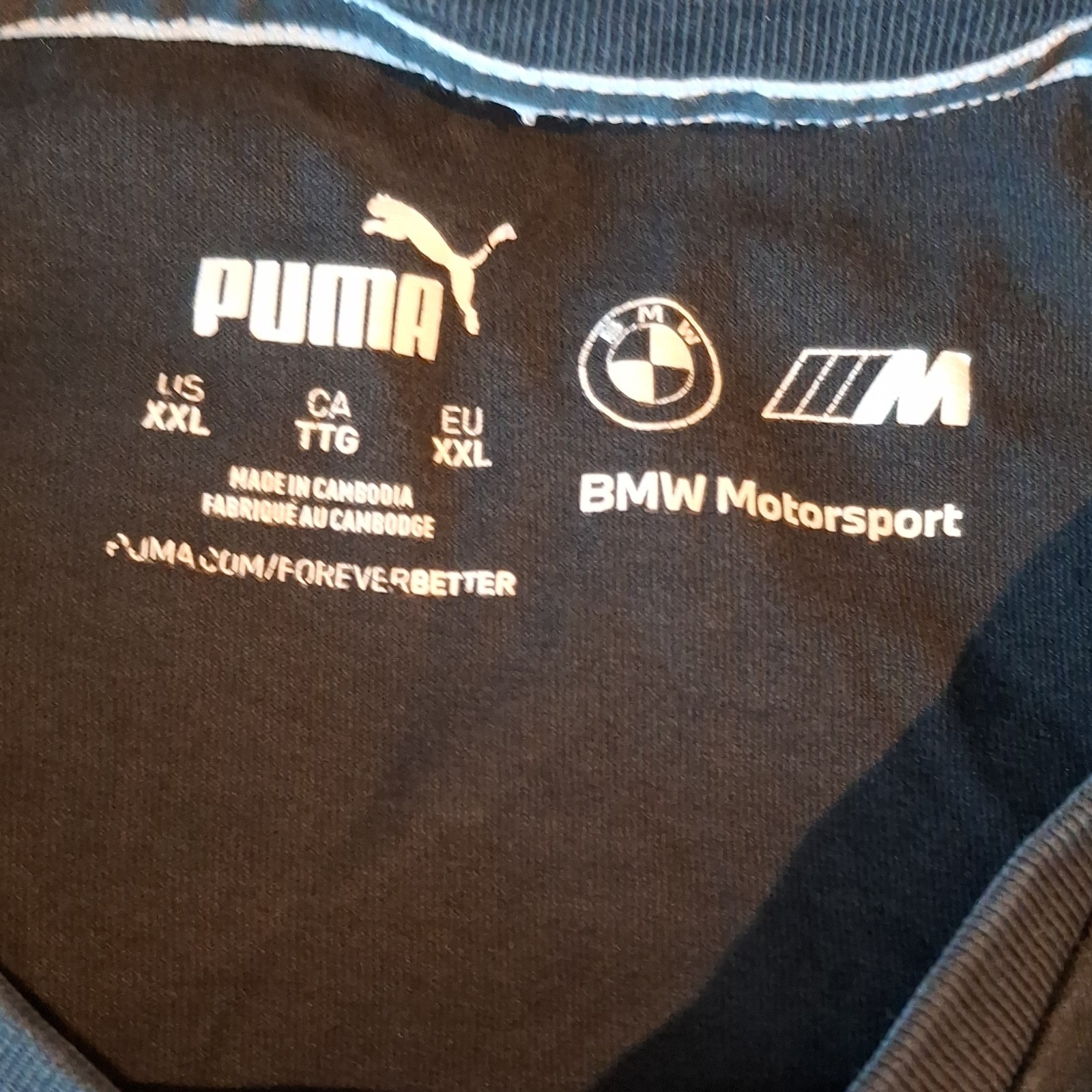 PUMA BMW Motorsport Men’s 2XL Black Graphic Logo Short Sleeve Crew Neck Tee