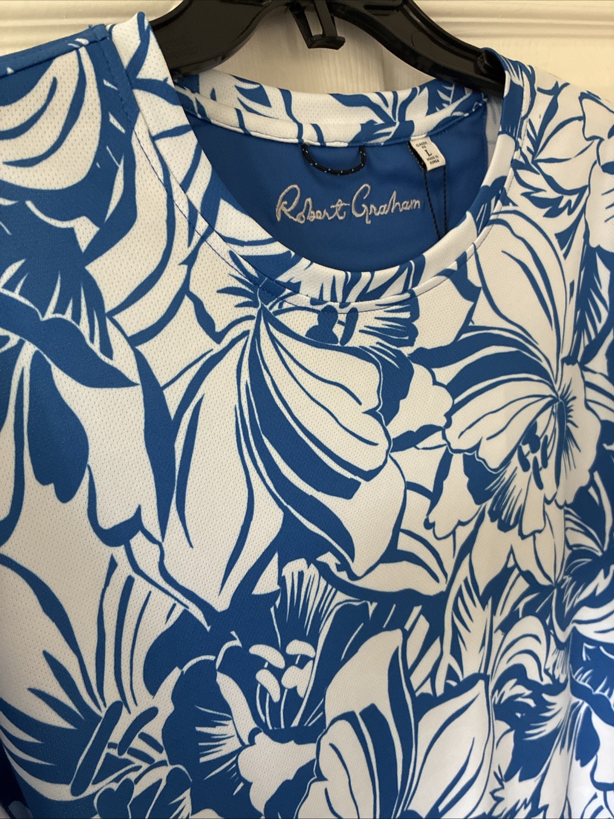 Robert Graham Floral Paisley Short Sleeve T-Shirt L $118 NEW with Tags