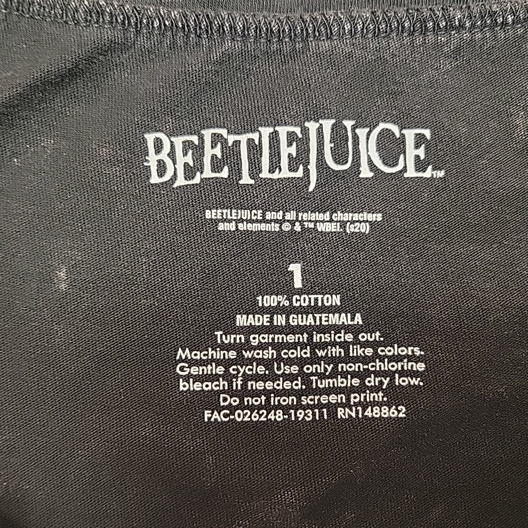 Beetlejuice Shirt Womens 1 Black Handbook Recently Dead Movie 80s Gothic Horror
