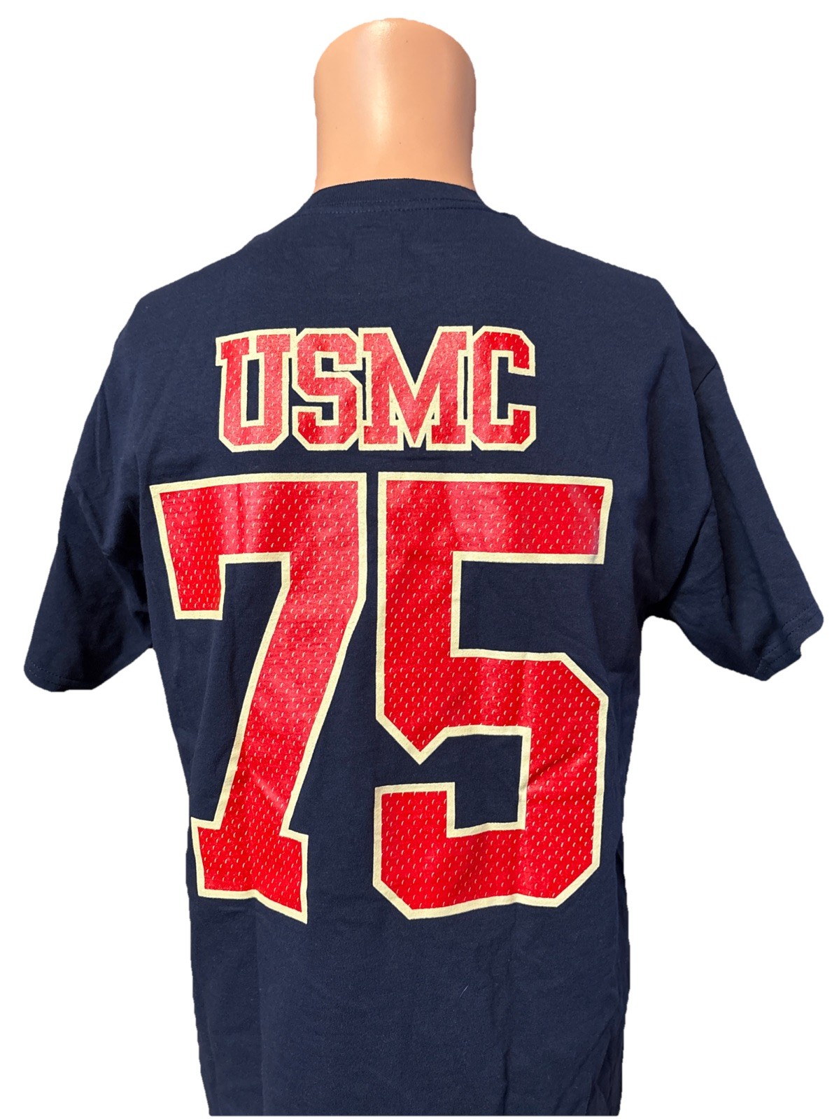 Battlefield Collection Semper Fidelis Marines Navy Blue & Red Shirt Size Medium