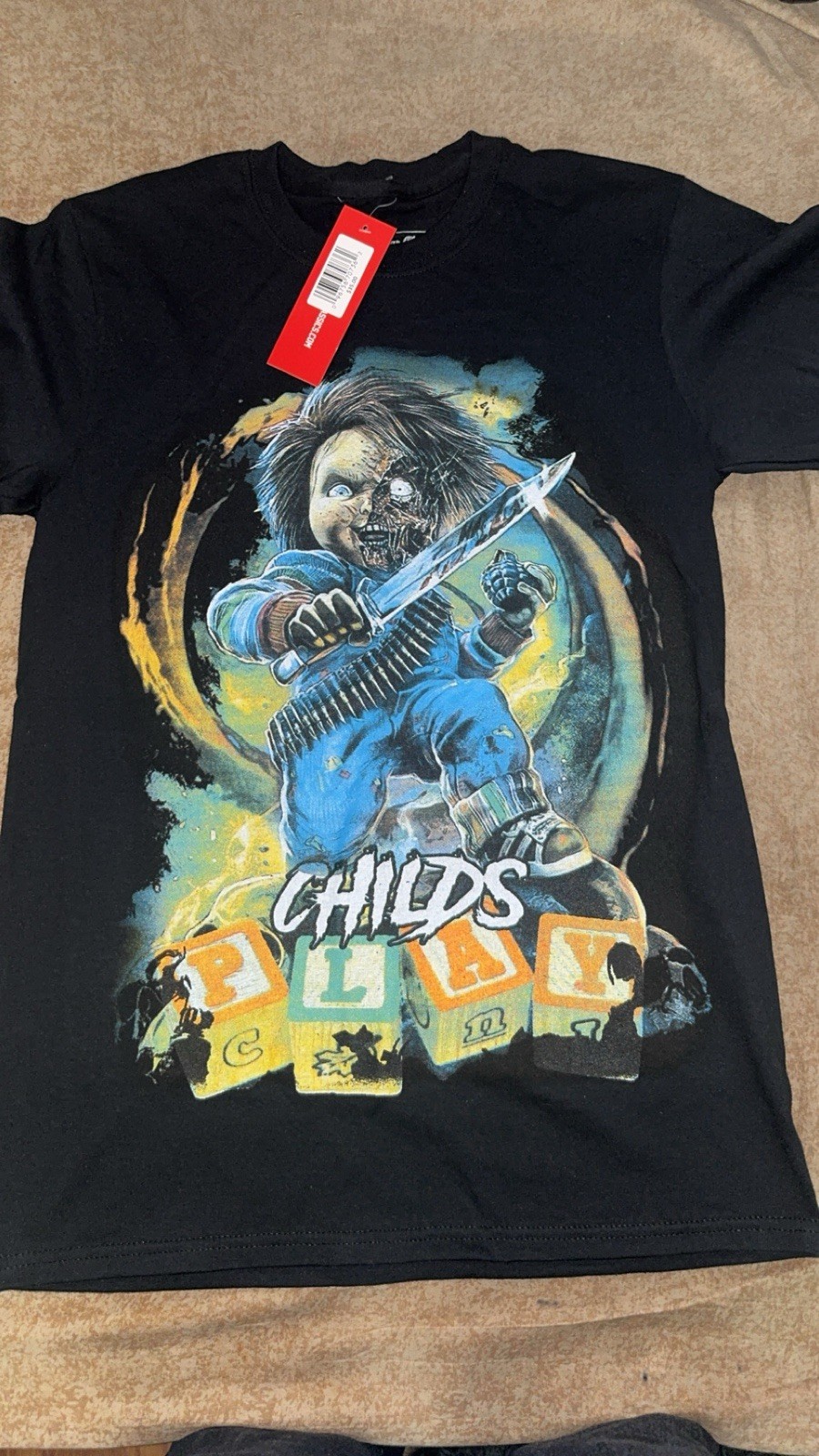 Headgear Classics Men’s Black Chucky Child’s Play Graphic Tee Crew Neck Size S