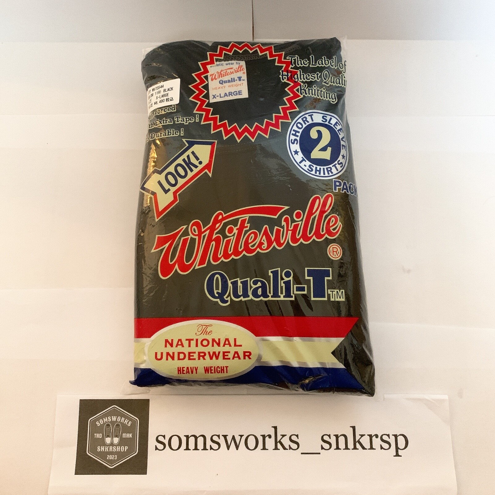 Whitesville WV73544 2-PACK T-SHIRT Black Size XL Men’s unused Made in Japan
