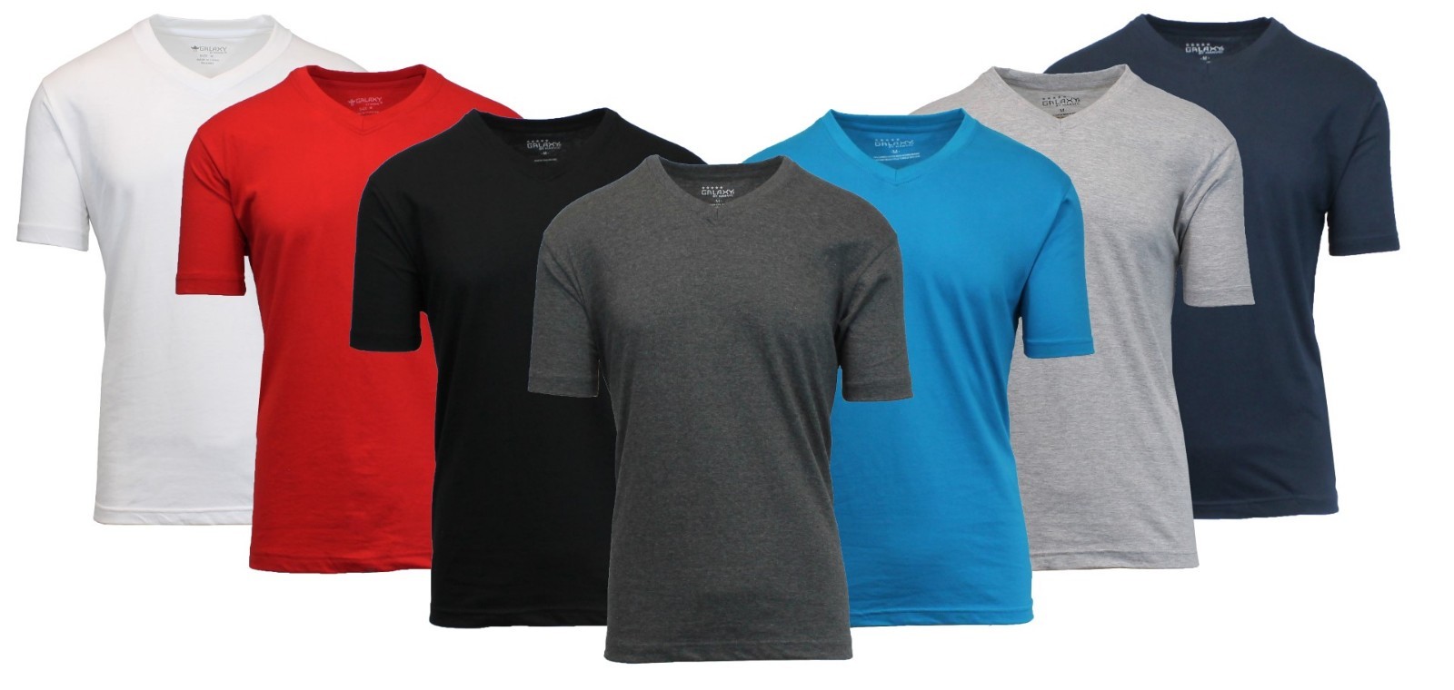 Men’s Solid V-Neck Short Sleeve T-Shirt [Multiple Colors] M-2X New FREE SHIPPING