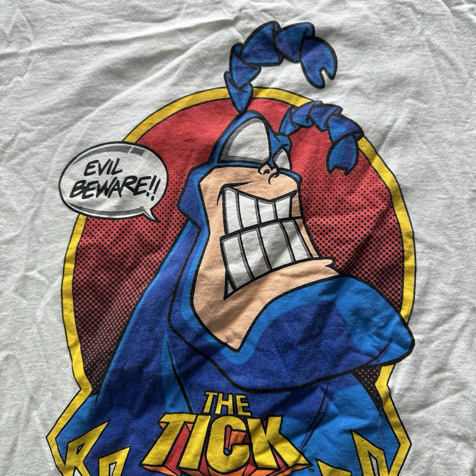 Vintage The Tick Face Graphic Evil Ways Mens Large Single Stitch Double Sided