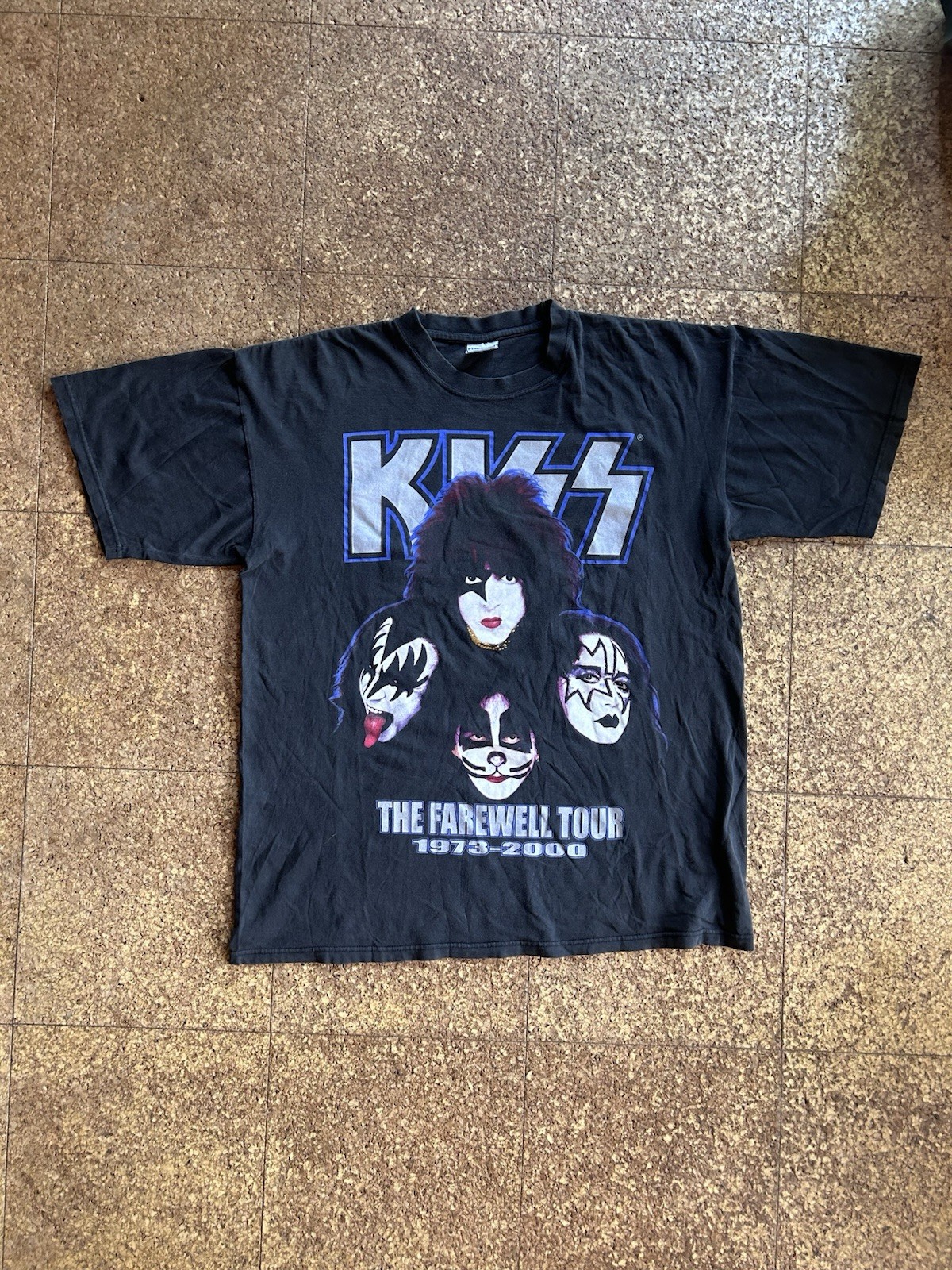 Vintage Kiss Shirt Men’s XXL Black The Farewell Tour Legends Never Die 2000