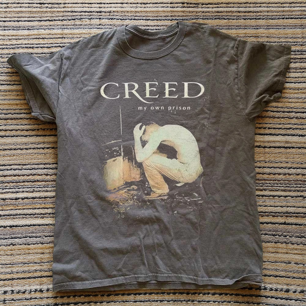 Retro Creed Metal Shirt, Creed Band Tshirt, Creed Charcoal Heavy Cotton T-Shirt