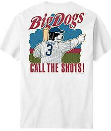 Babe Ruff Ruth Baseball Call Shots Big Dogs Tee Shirt White 4X 5X 100% Cotton