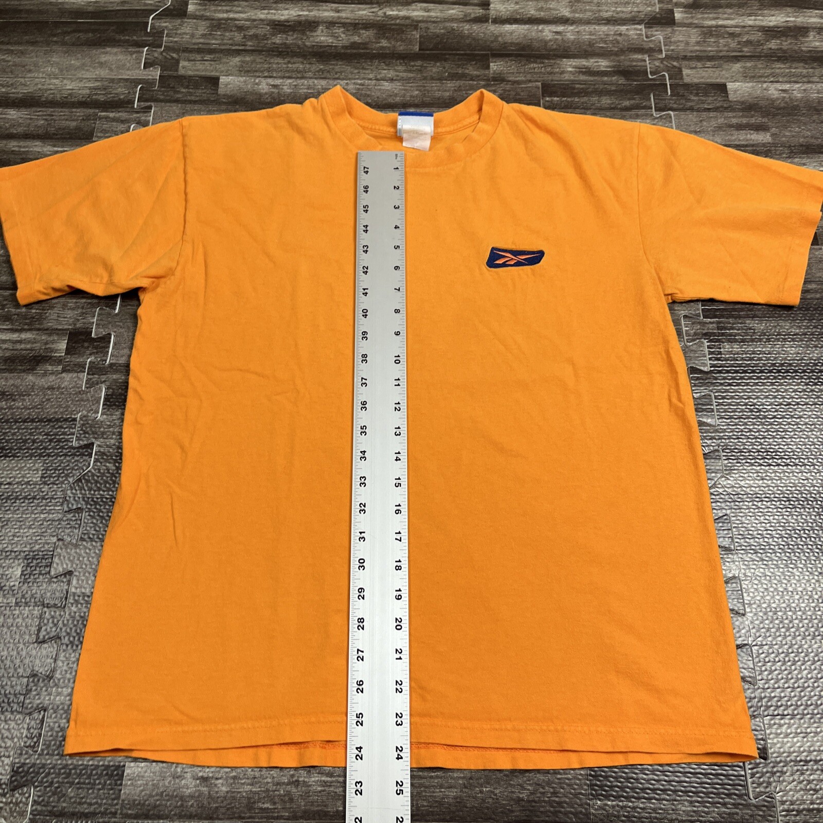 Vintage 90s Reebok Tshirt Orange Large USA Made Essential Sports Casual