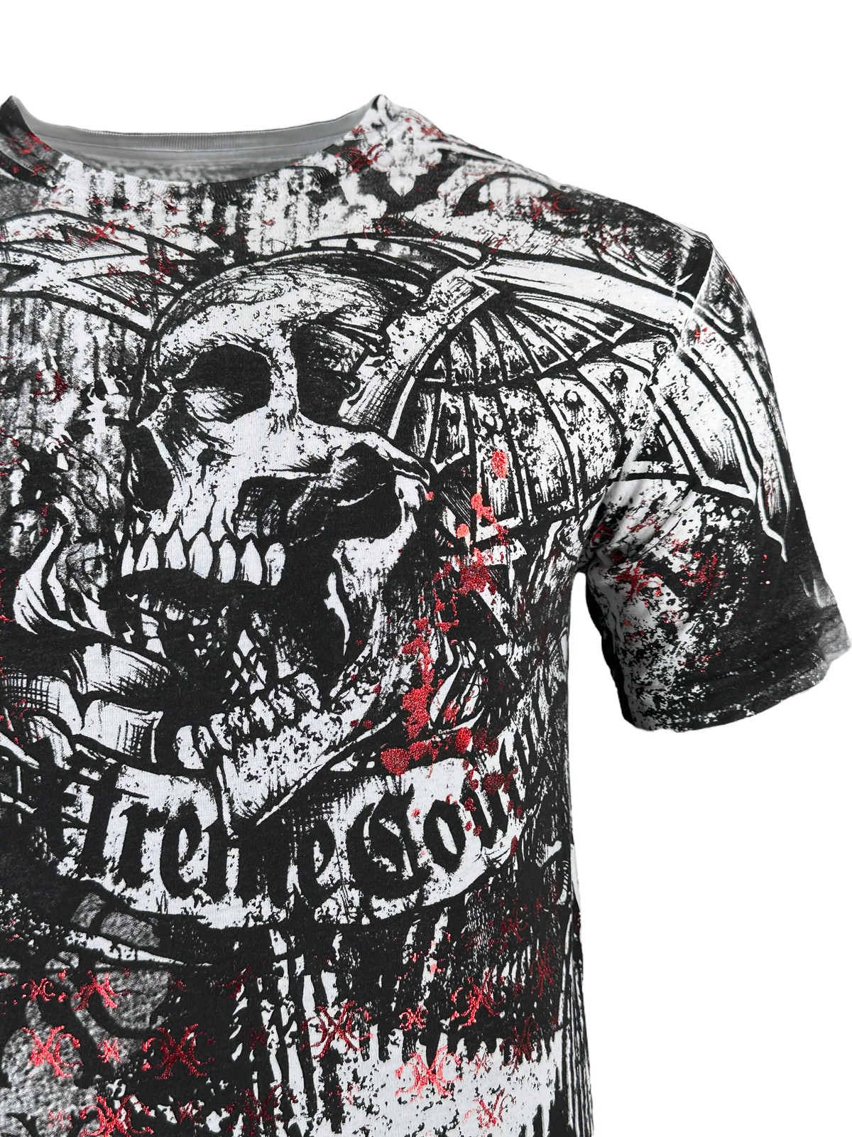 Xtreme Couture By Affliction Men’s T-shirt Combatant Skull Biker S-5XL