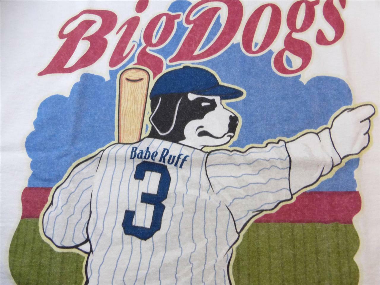 Babe Ruff Ruth Baseball Call Shots Big Dogs Tee Shirt White 4X 5X 100% Cotton