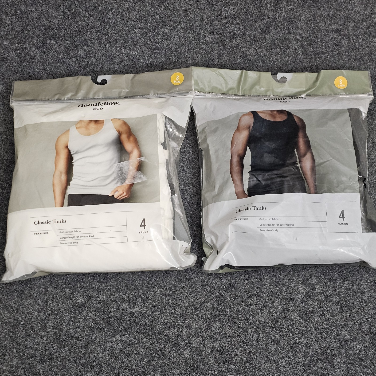 Goodfellow & Co Men’s Tank Tops Lot Of 8 Black And White Size S 34/36 NIP New