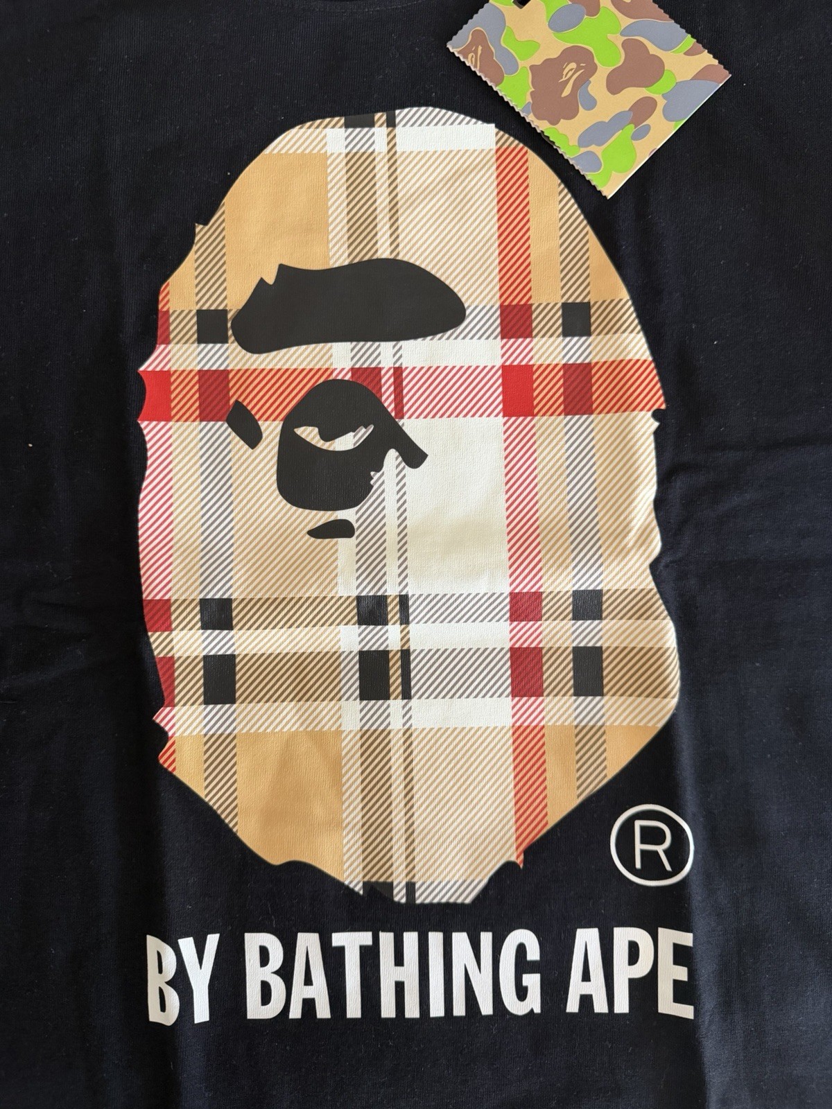 A Bathing Ape BAPE Ape Head Logo Graphic T-Shirt Men’s L Black Crew Neck