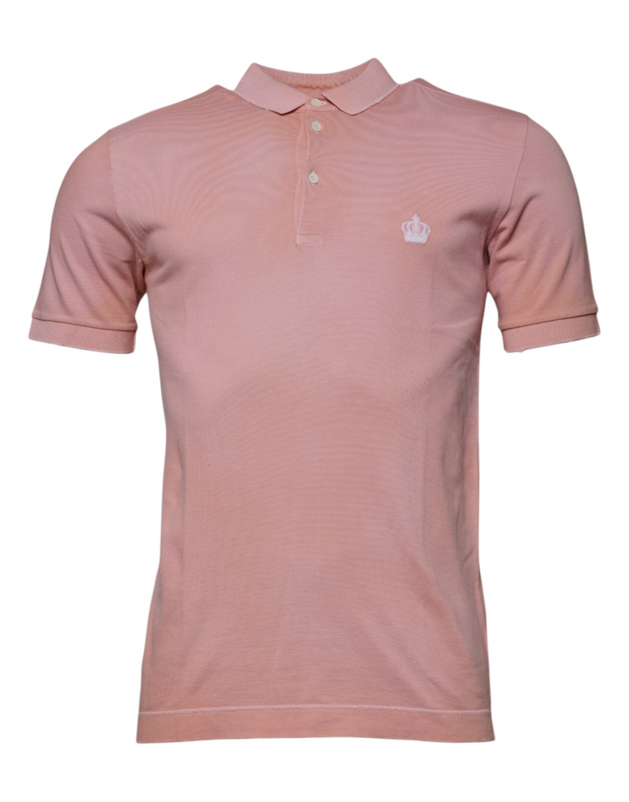 DOLCE & GABBANA T-shirt Pink Crown Collared Short Sleeve Polo IT48/US38/M 750usd