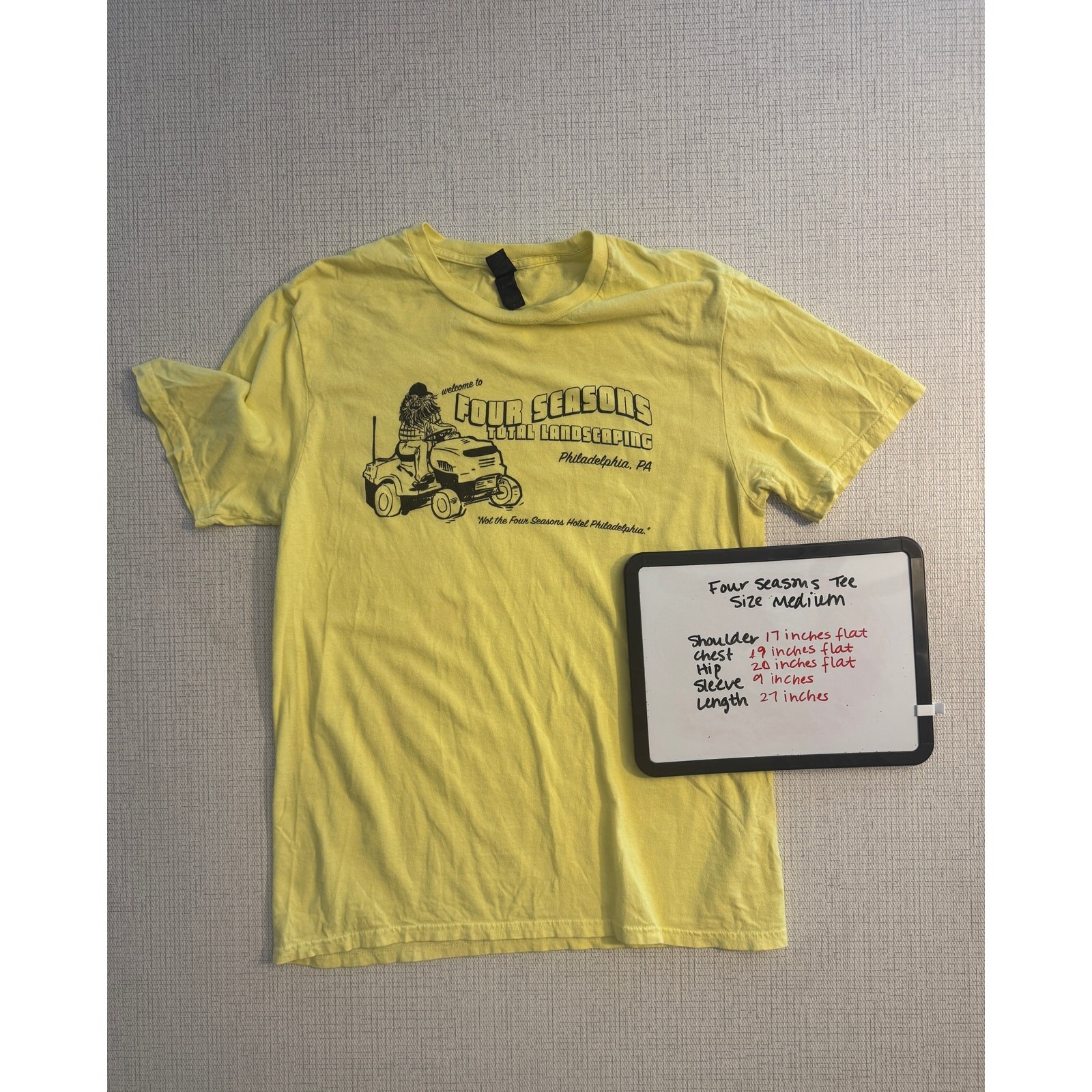 Four Seasons Total Landscaping Philadelphia Yellow Novelty T-Shirt, Medium