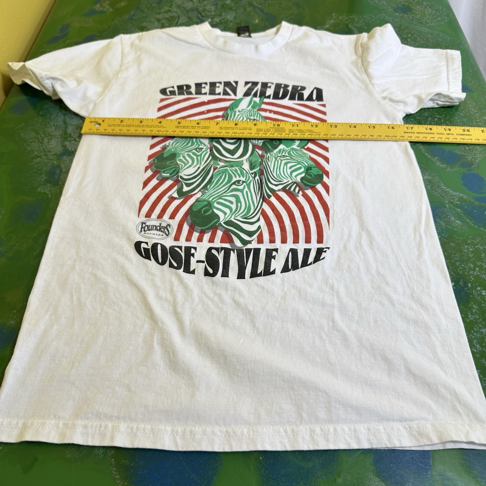 Green Zebra Gose-Style Ale Founders Brewing Co. Small Brewery T-Shirt Beer Tee S