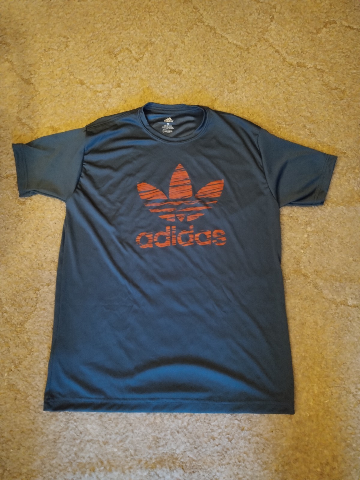 Adidas T-Shirt Men’s Large Gray Trefoil Classic Logo Short Sleeve