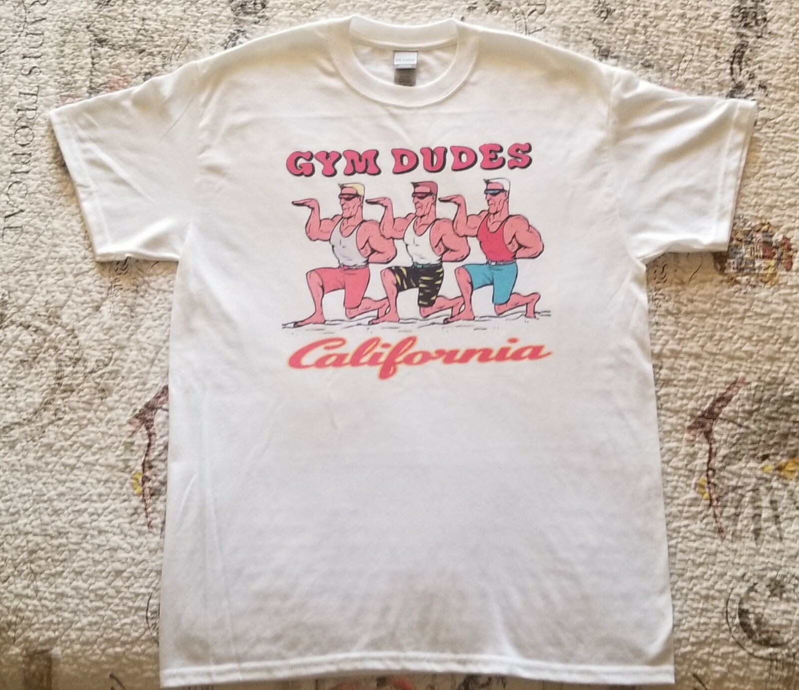 Gym Dudes of California Old School Bodybuilding Logo Workout Muscle T-Shirt NEW