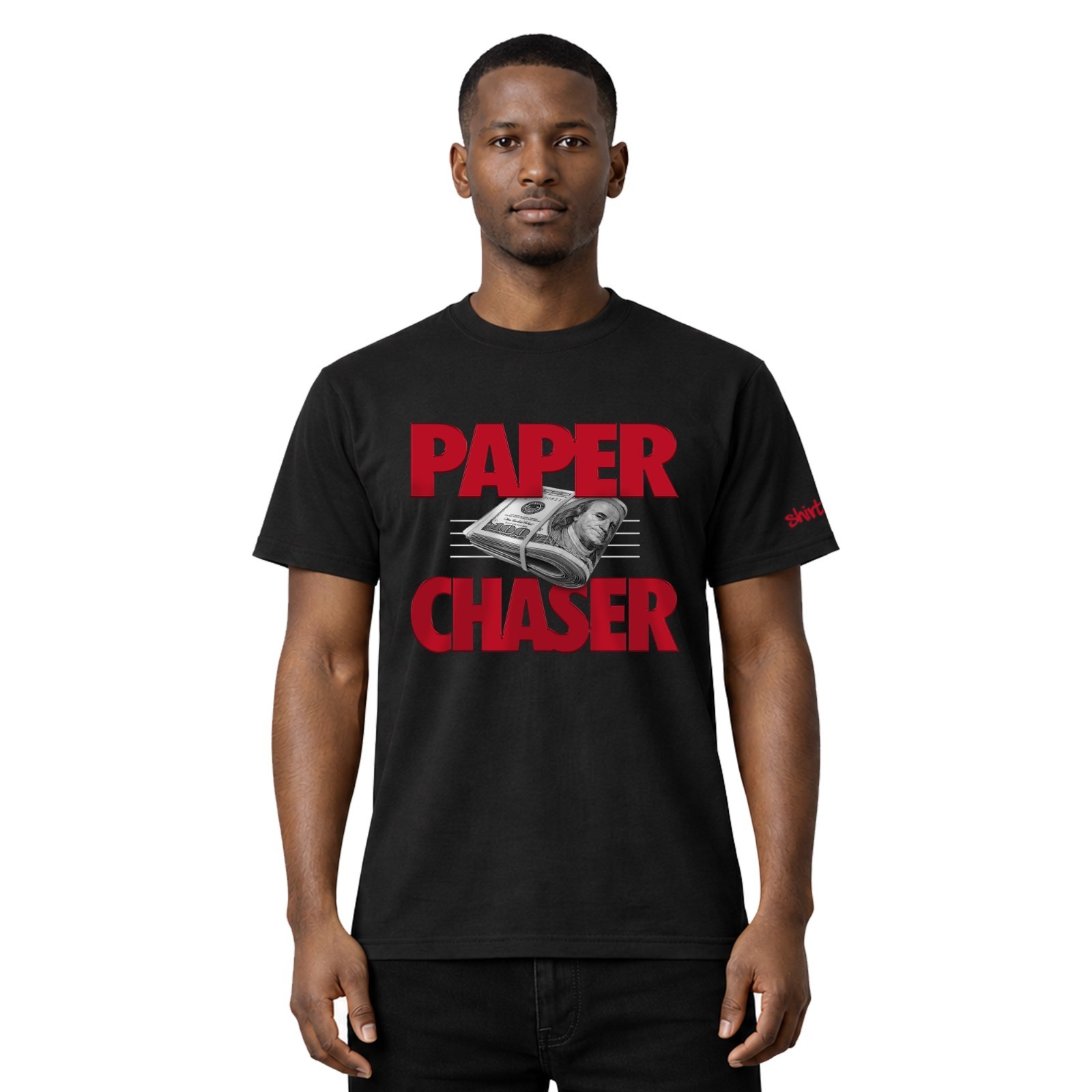 Men’s Black Paper Chaser Sneaker Tee to Match Air Jordan 12 Retro ‘Bloodline’