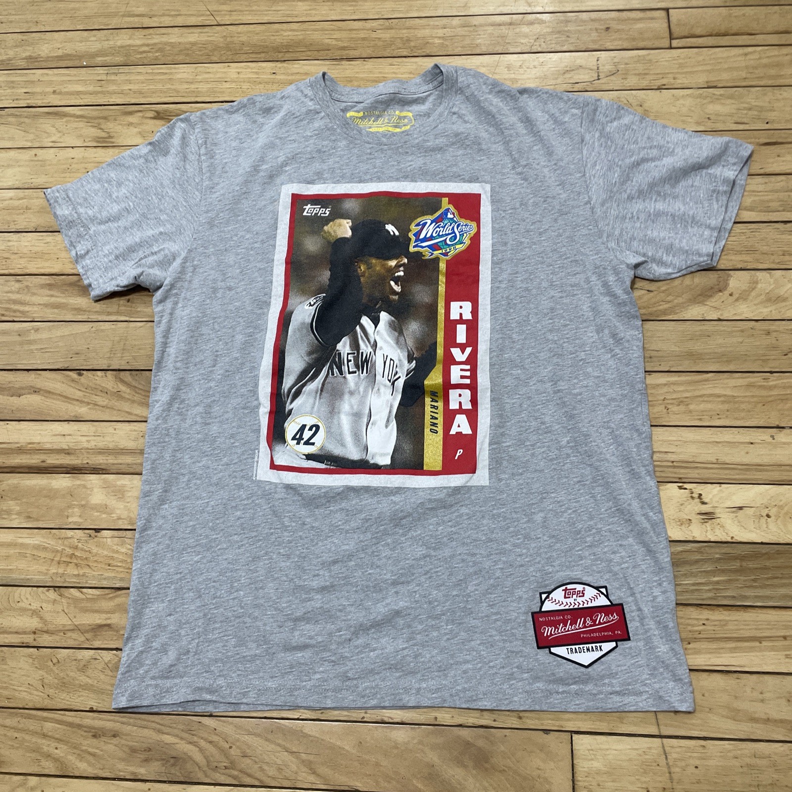 Mitchell & Ness Shirt Men L Mariano Rivera 1998 WS Topps Baseball Card Yankees