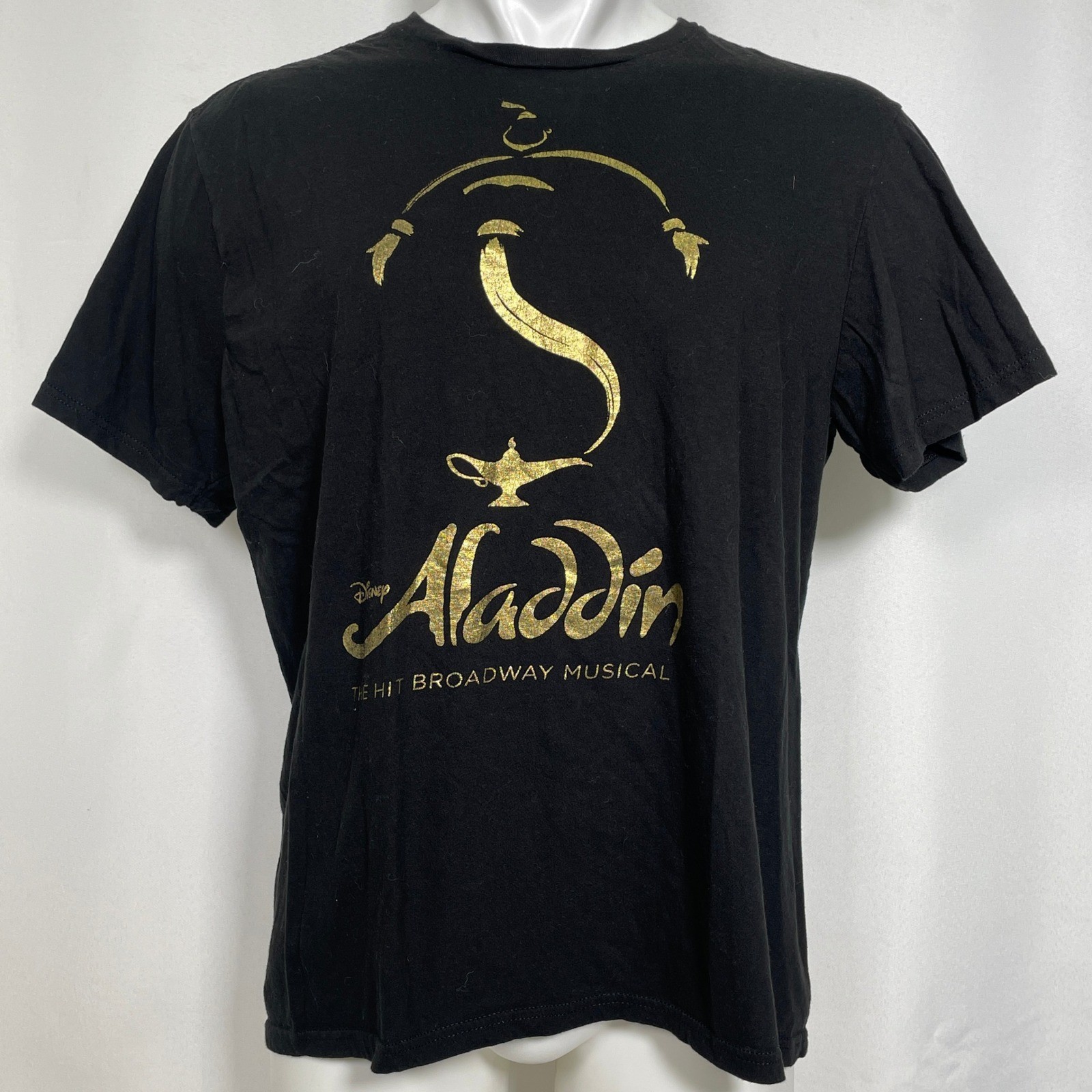 Disney Aladdin The Hit Broadway Musical Black Metallic Gold T-Shirt Men’s XL