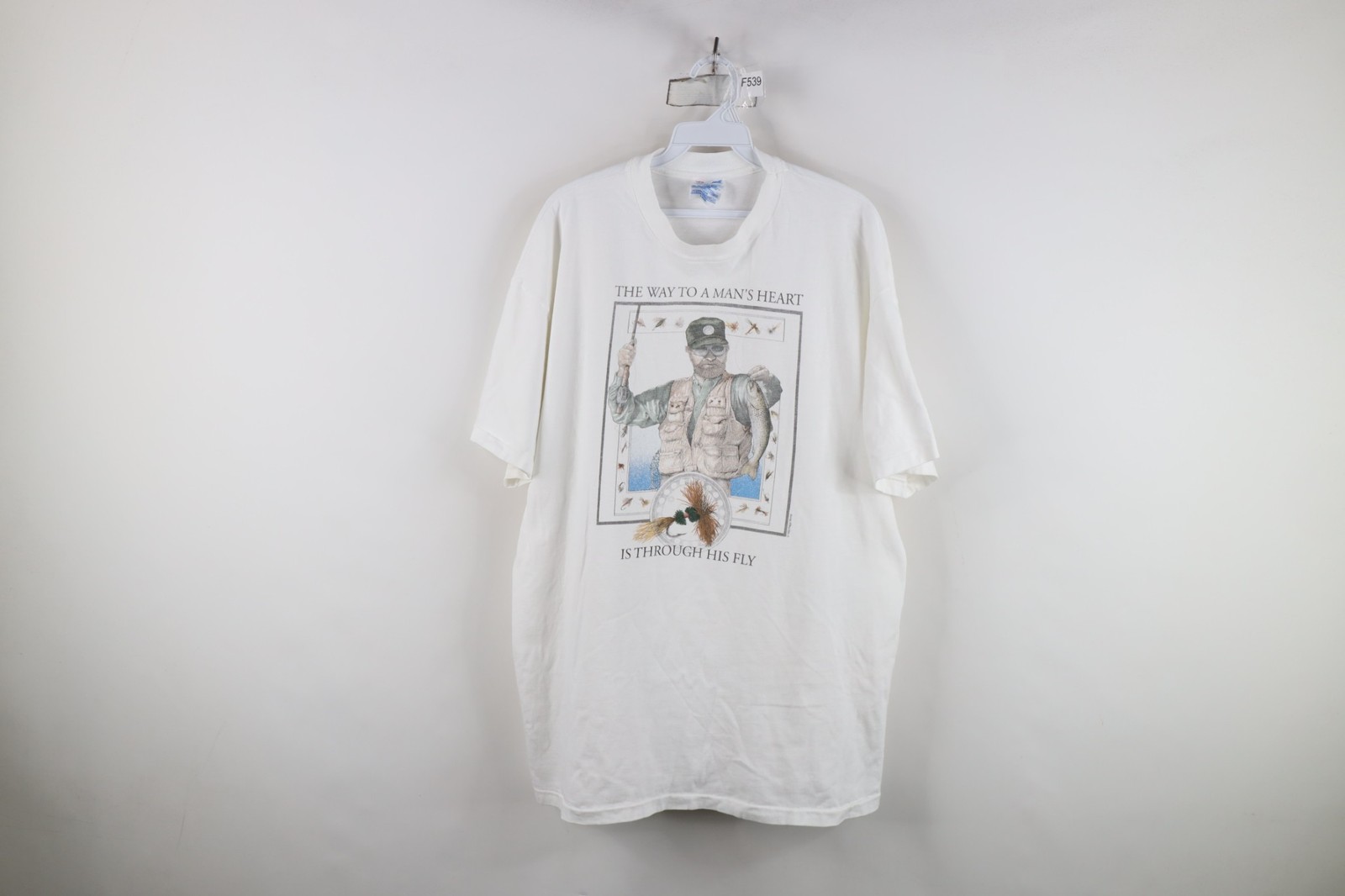 Vintage 90s Streetwear Mens XL The Way To A Mans Heart Through His Fly T-Shirt
